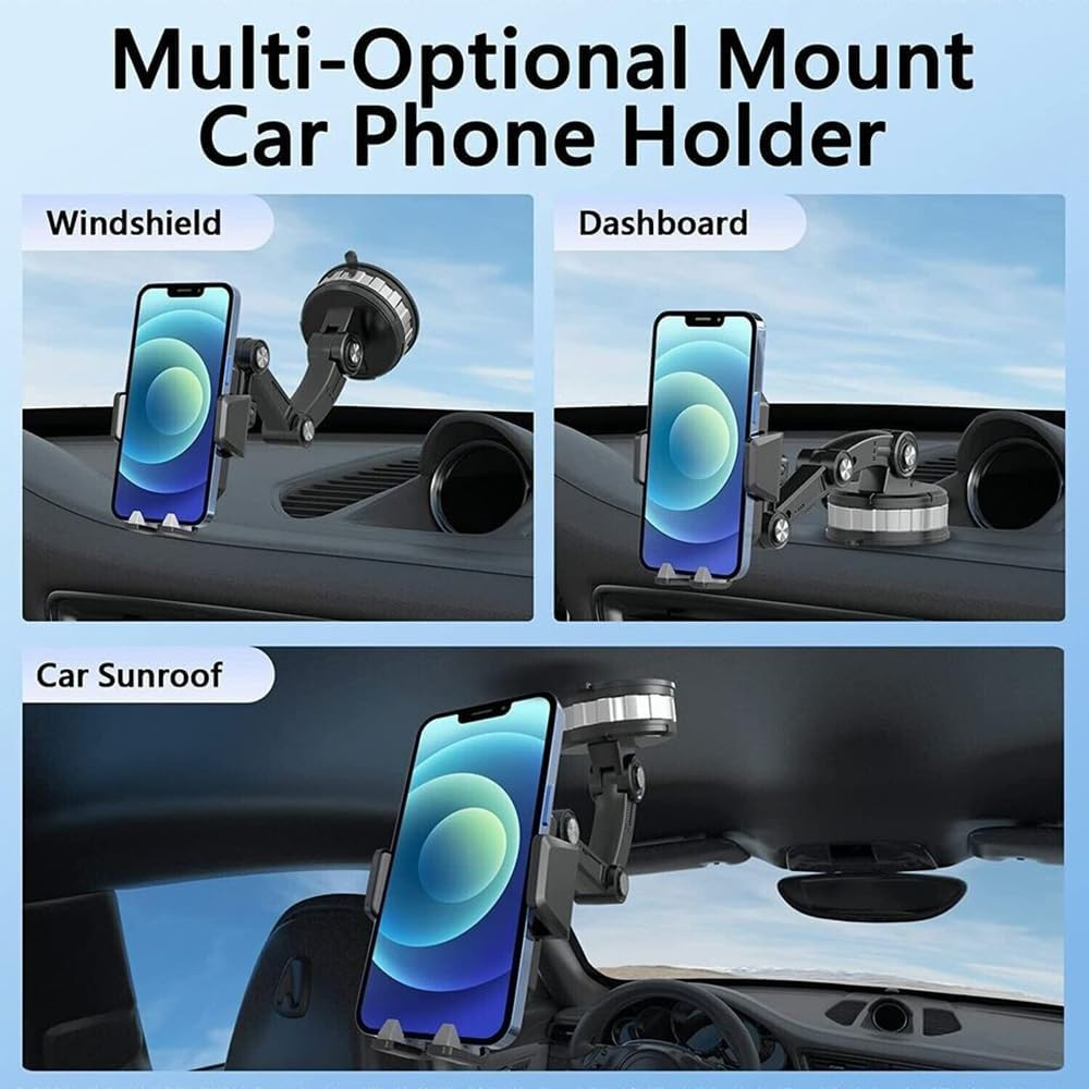 Car Phone Holder Mount [Strong Reinforced Mechanical Arm] Cell Phone Car Mount for Dashboard Windshield, Hand Free Universal Phone Holder for Iphone Samsung All Cell Phones (Suction Cup Type) image number 4