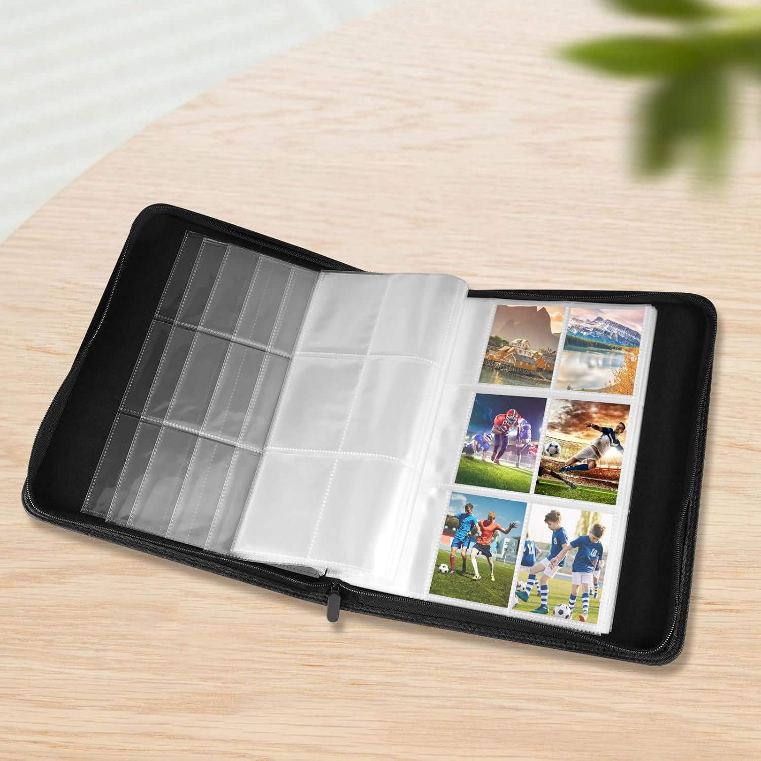 9 Pocket Trading Card Binder 50 Pages Large Capacity Zipper Closure Card Collection Storage for Collectible Games, Sports, TCG