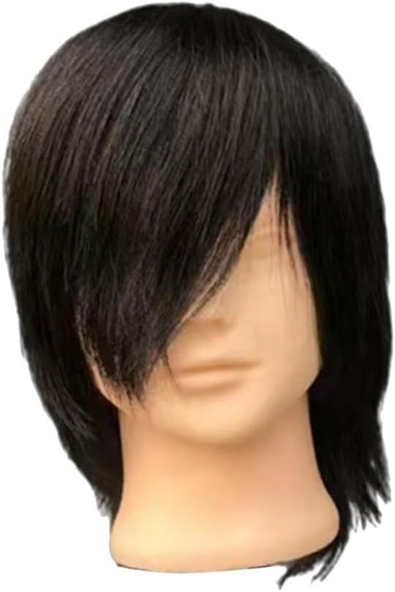 Harayaa Male Mannequin Head, Hairdresser Hair Styling Full Real Hair Hair Salon Equipment Durable 3D Manikin Head Model for Cutting Curly Practice DIY