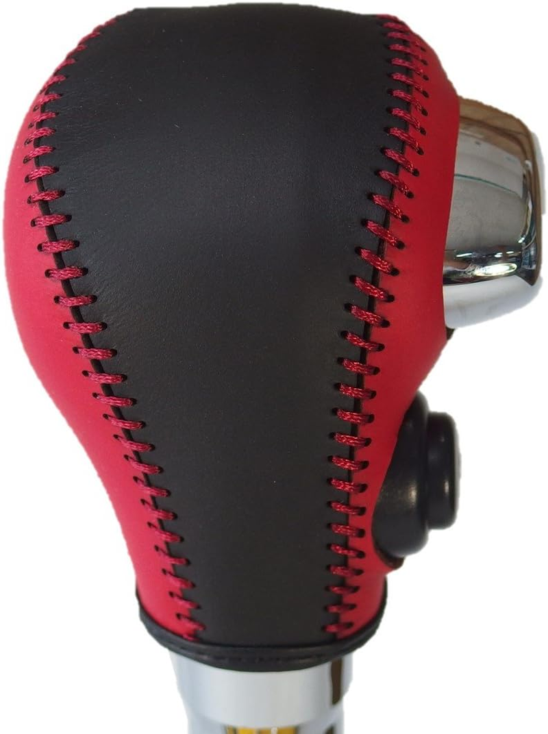 Tricolor EX MH35/55 Wagon R MA36 Solio Red and Black Leather X Red Stitching 3S-36 DIY Shift Knob Genuine Leather Replacement Kit 1BK3S36R1B1R image number 6