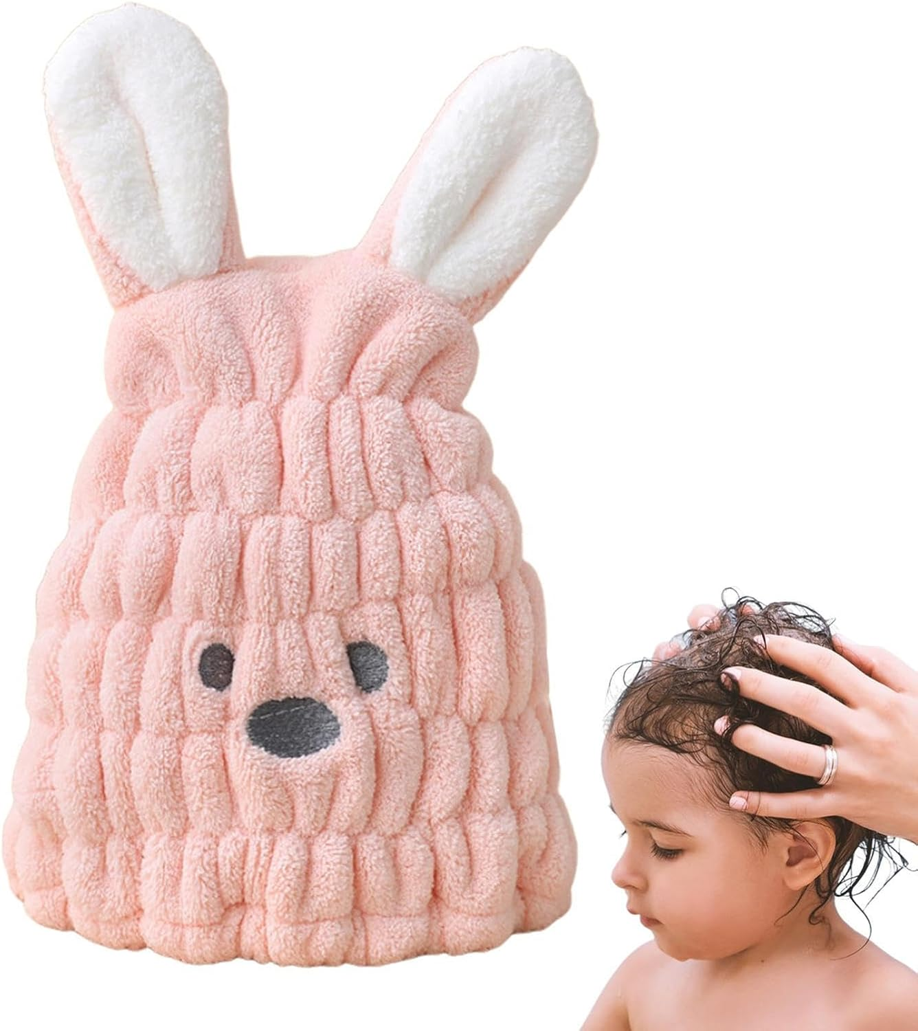 Hair Drying Towel for Kids - Children'S Cartoon Absorbent Hair Wrap,Machine Washable Hair Drying Tool for Face Wash, Makeup, and Bath Buniq