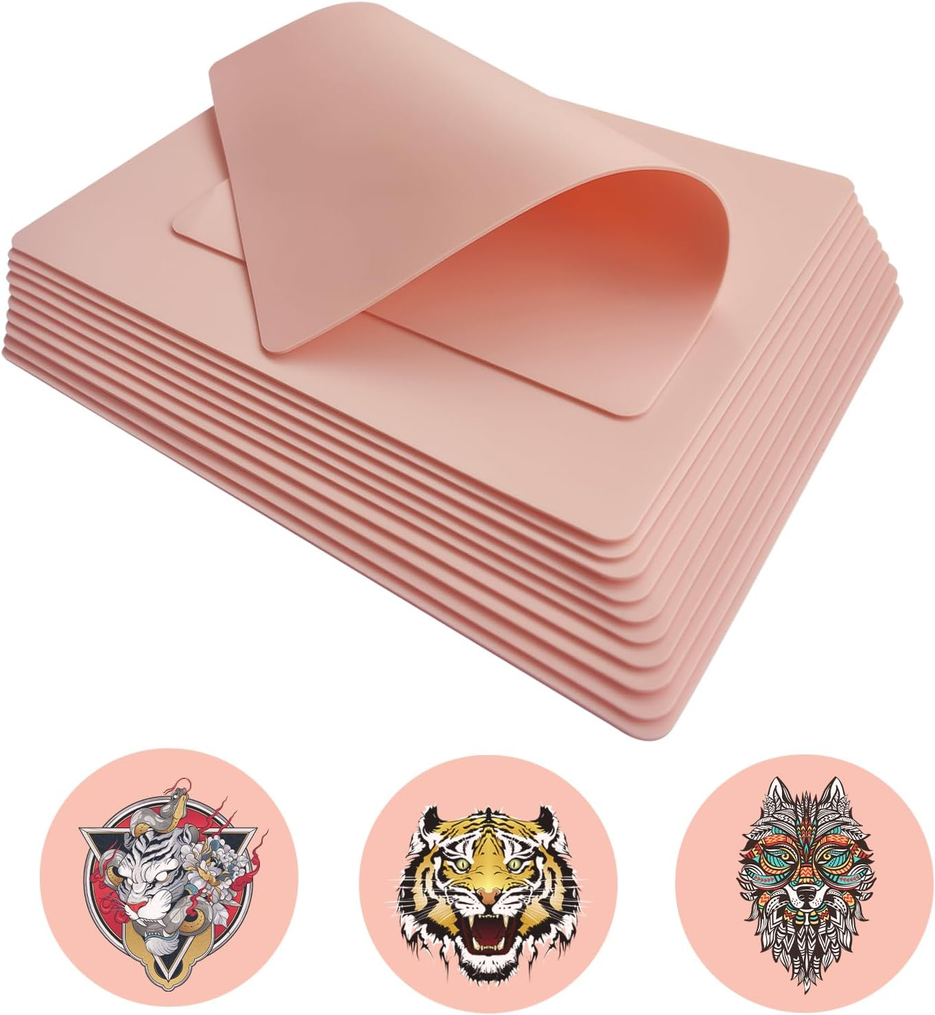 PIXESTT Tattoo Skin Practice, Double Sides Fake Skin for Tattoo Supplies, Tattoo Kit, for Beginners and Experienced Tattoo Artists. (10 Sheets)