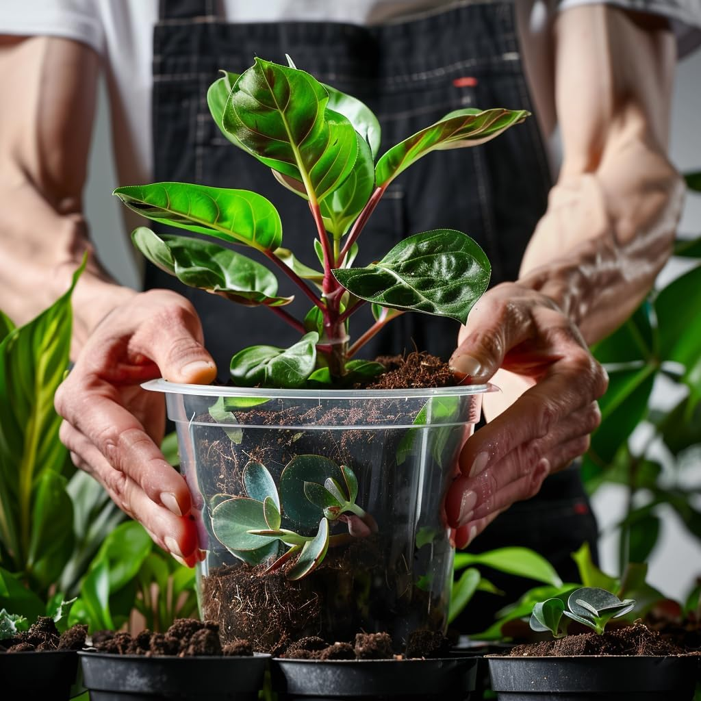 OUPSAUI 20 Pack 3.5 Inch Clear Nursery Pots for Plants, Clear Plastic Plant Pots with Drainage Holes, Flexible Nursery Pots Variety Pack, Seedling Planter Seed Starter Pots (3.5 Inch) image number 5