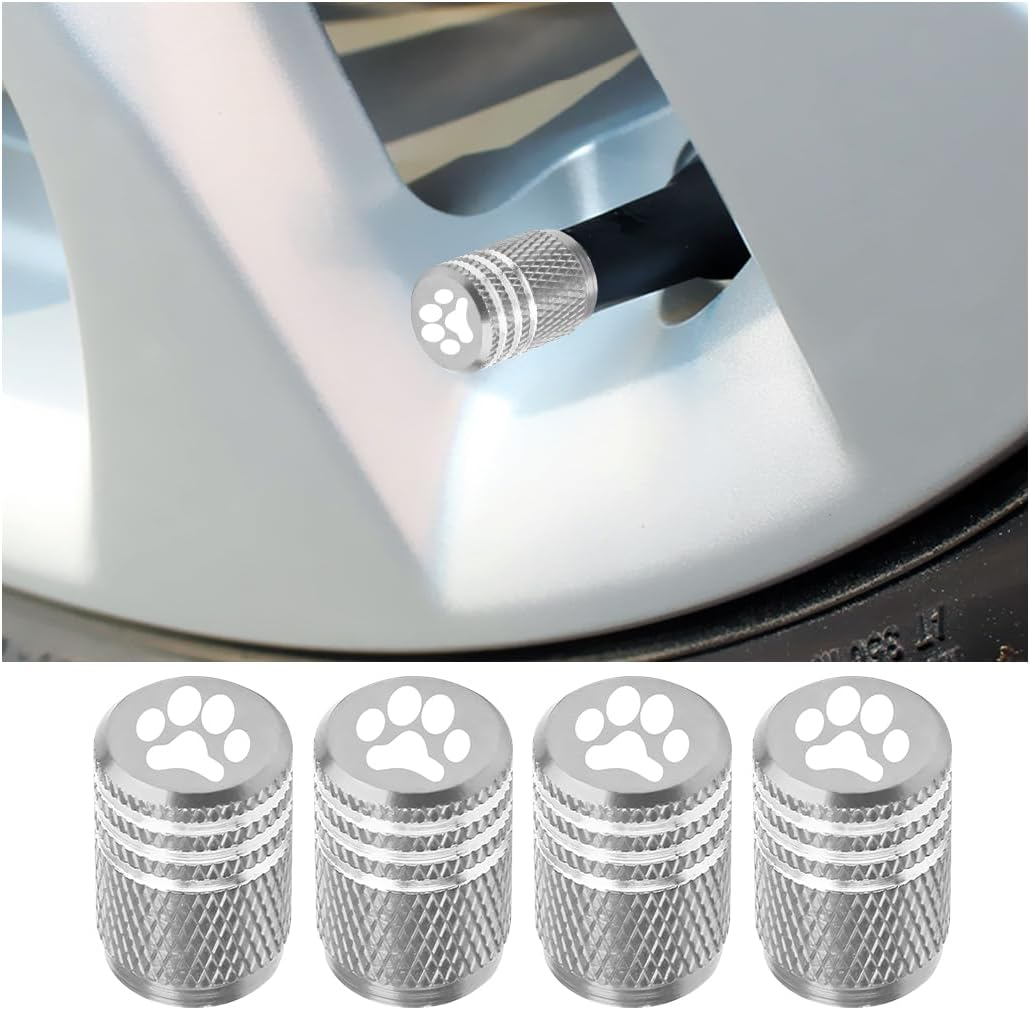 JNNJ Set of 4 Valve Caps with Rubber Ring Seal, Aluminium Alloy Car Wheel Dust Caps, Aluminium Alloy Cycling Valve Caps, Car Tyre Valve Cap, Universal Dust Cap, Alloy (Red)