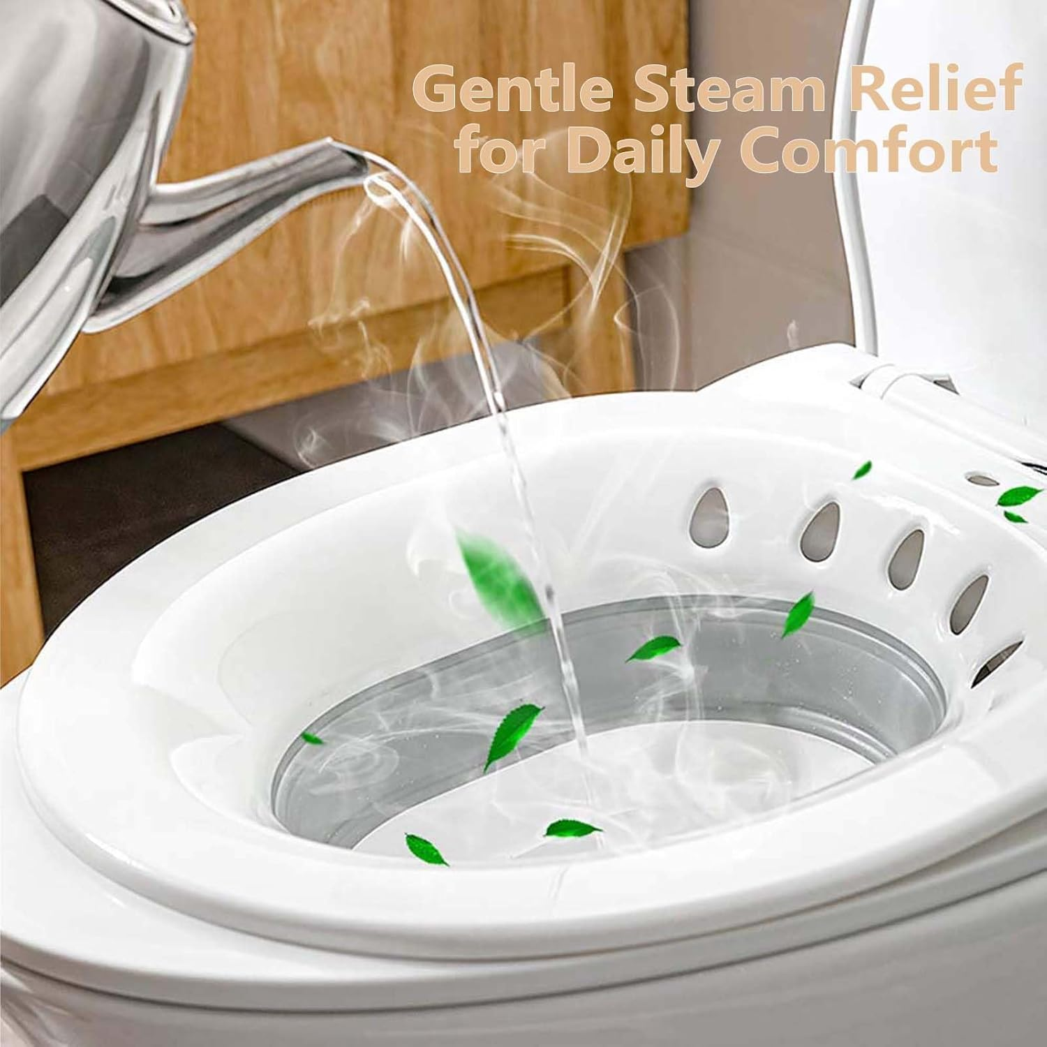 Foldable Portable Bidet with Hook - Large Capacity Wash Basin for Postpartum Recovery, Hemorrhoid Relief and Elderly Care, Fits Standard Toilets and Toilets (Gray) image number 6