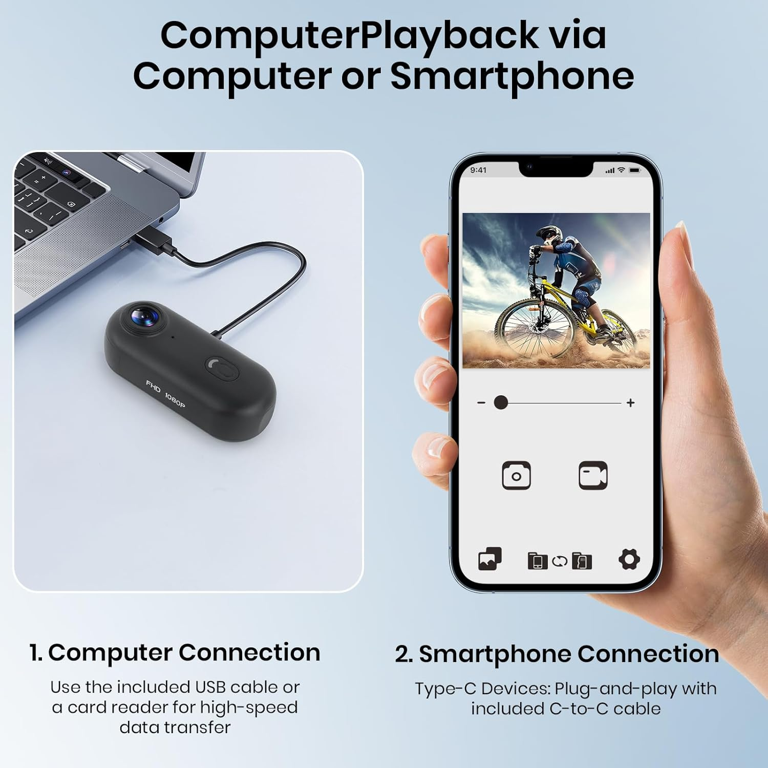 Poat 360&deg;Action Camera, Mini POV Portable Body Camera, Underwater Camera 30M Waterproof, Wifi Wearable Video Recorder 120&deg; Wide Angle, 10+ Accessories &ndash; Cycling Travel Pet Walking Sports(64G-Card) image number 5