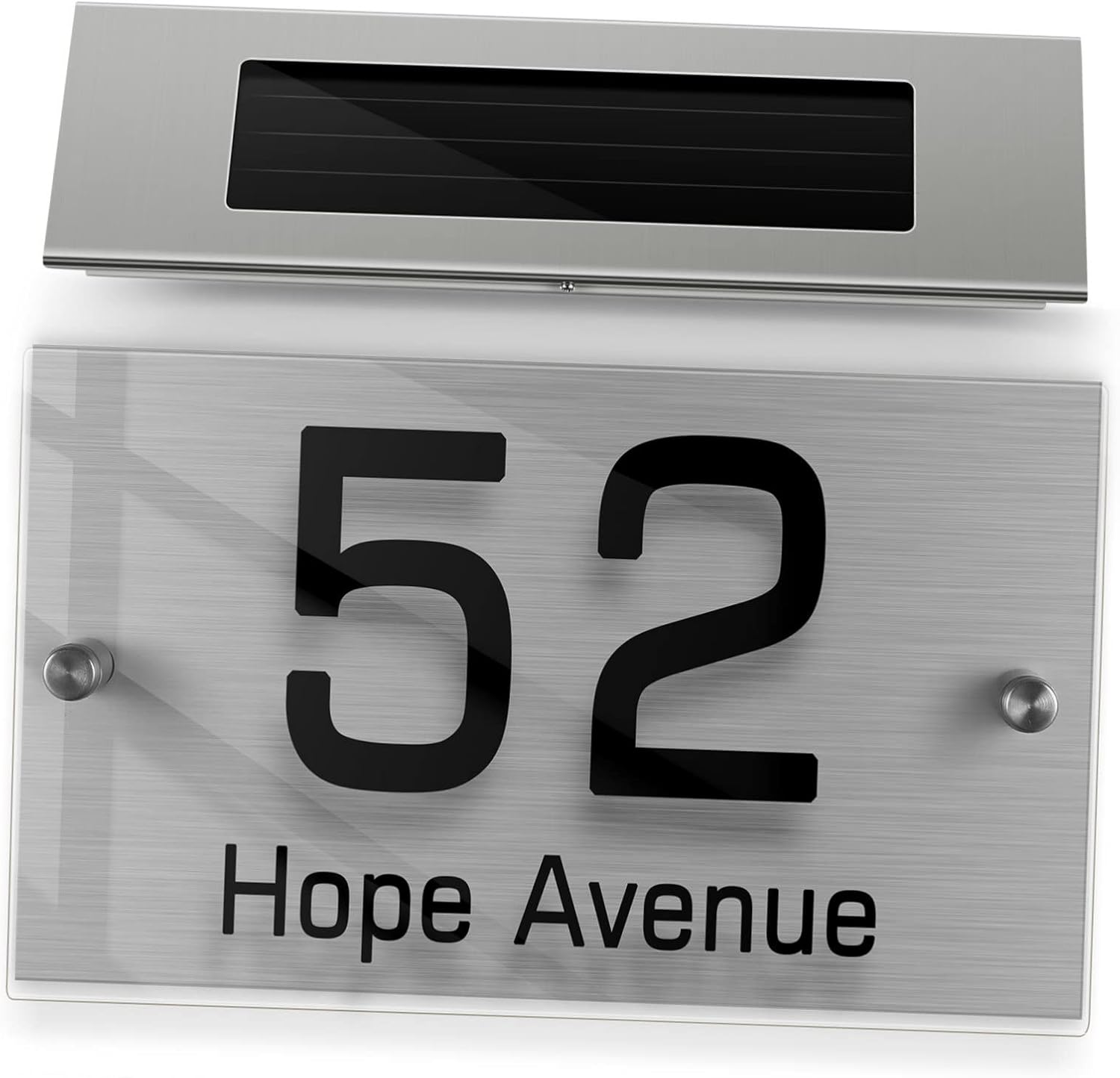 IWOWHERO Outdoor Solar House Number Lamp Led Address Diy Acrylic Easy to Install for Night Use image number 6