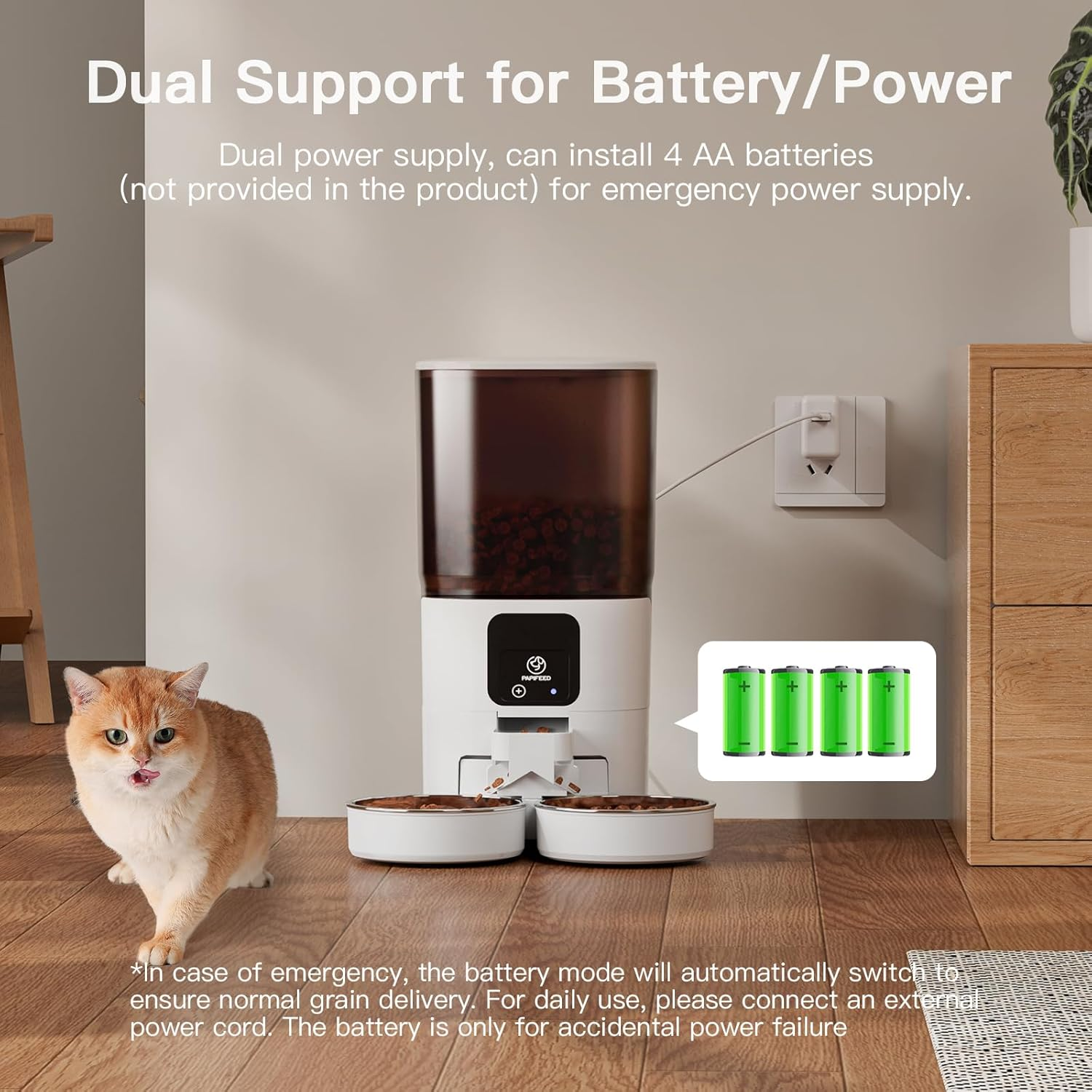 UMOMO 6L Automatic Cat Feeder with Camera, HD Camera Live Video, Night Vision 2-Way Audio, Wifi & App Remote Control, Programmable Pet Feeder, Smart Timed Dry Food Dispenser for Cat & Dog image number 6