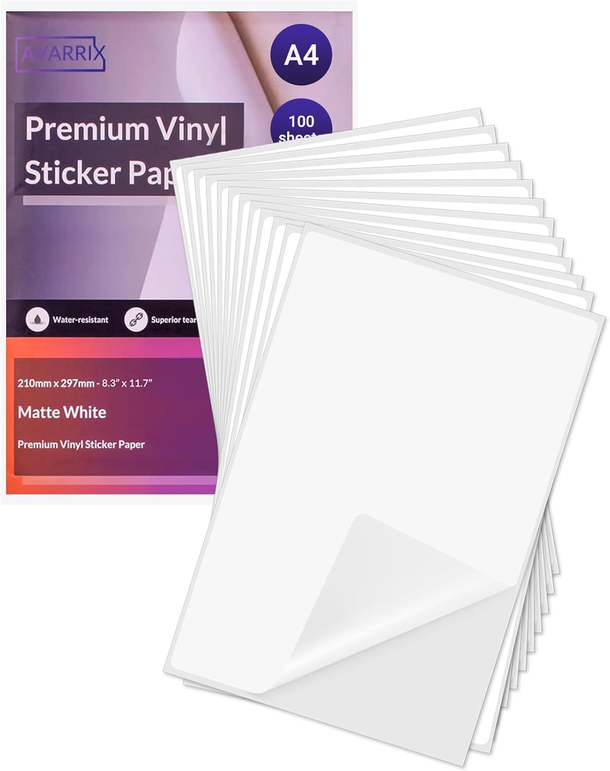 100 Pcs Removable Labels 4X6 Inch Resistants No Residue for Home Packing Box Storage Bins Matte White Paper Sheets Permanent Strong Adhesive Matte Self Adhesive Sheets Waterproof Sticker Paper image number 6