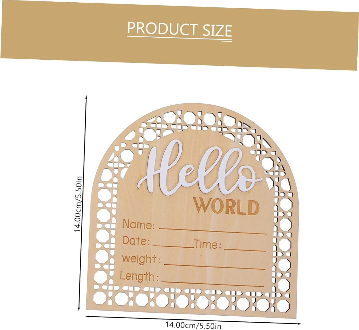 Wooden Infant Birth Announcement Sign Baby Welcome Board Nursery Name Plaque Smooth Surface Newborn Baby Announcement 2Pcs Set