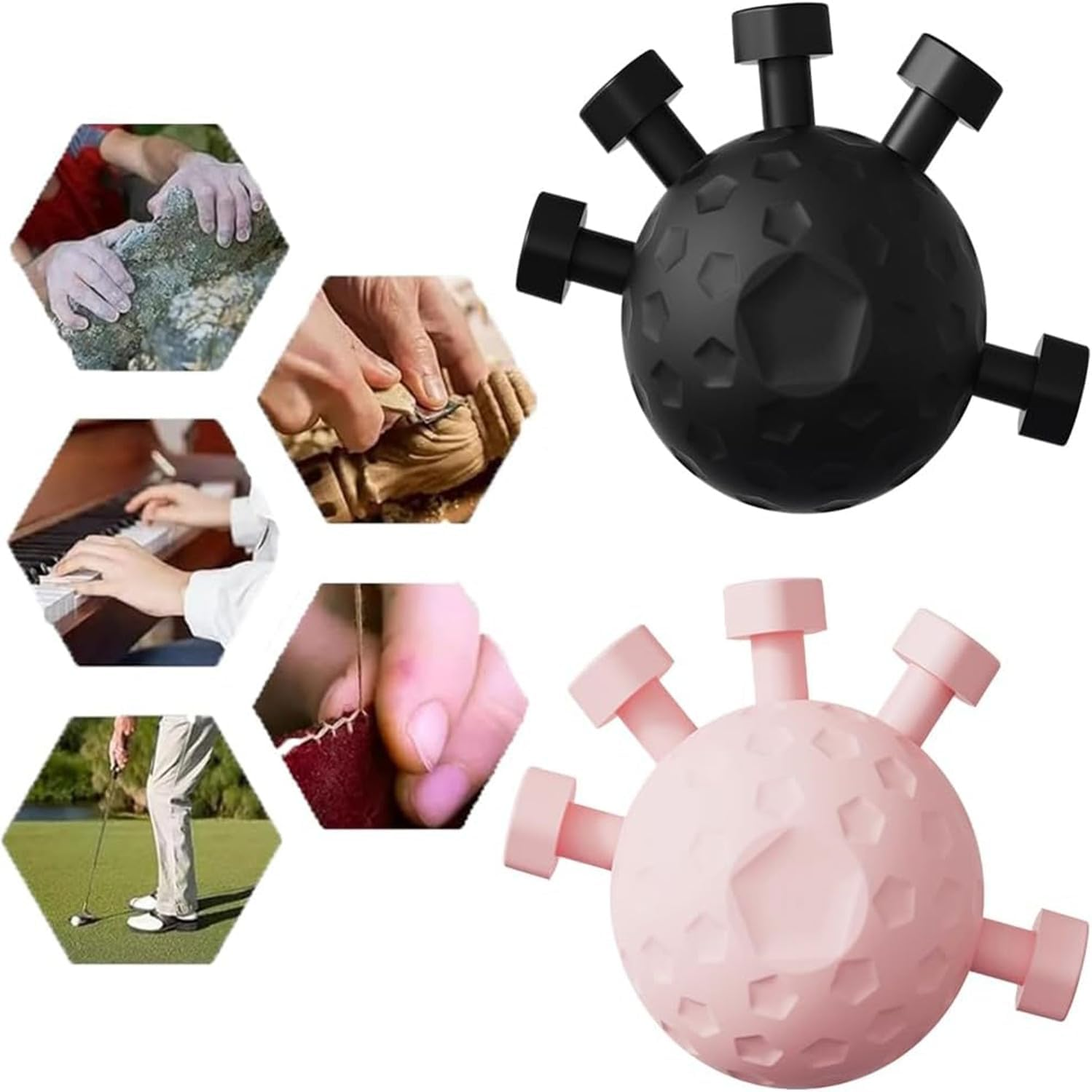 Finger Grip Strengthener, Hand Grip Strengthener Finger Exerciser, Sphere Silicone Grip Strength Trainer, Grip Exerciser Hand Strengthener, Finger Strengthener, Adjustable Hand Grip Strengthener image number 3