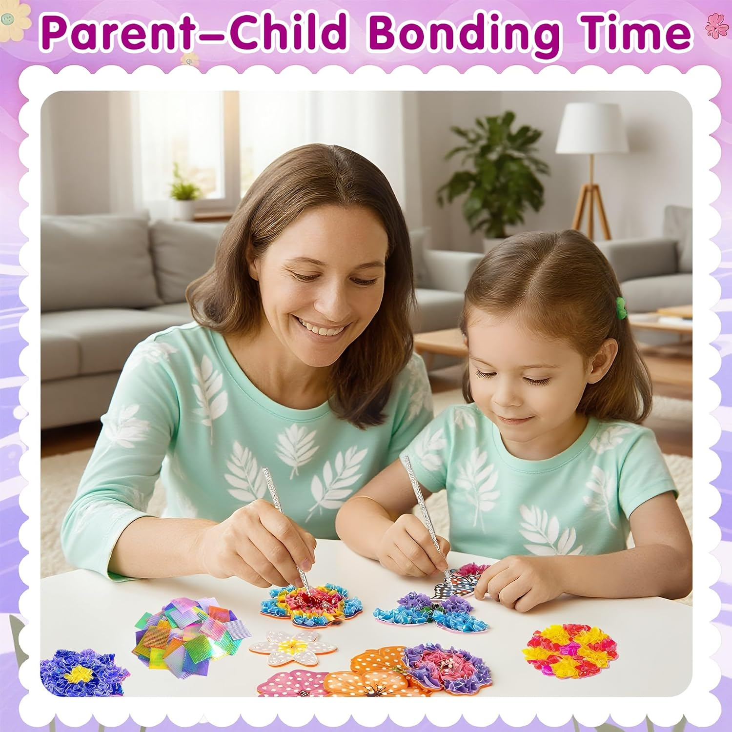 Poke in Art Flower - Poke in Art Craft Kits for Kids,Diy Poke in Flower Bouquet, Mess-Free Arts & Crafts Kits with 10 Flowers & 2 Butterflies, Creative Activity Birthday Gift Toys for Girls Ages 4-12, Party & Home D&eacute;cor image number 2