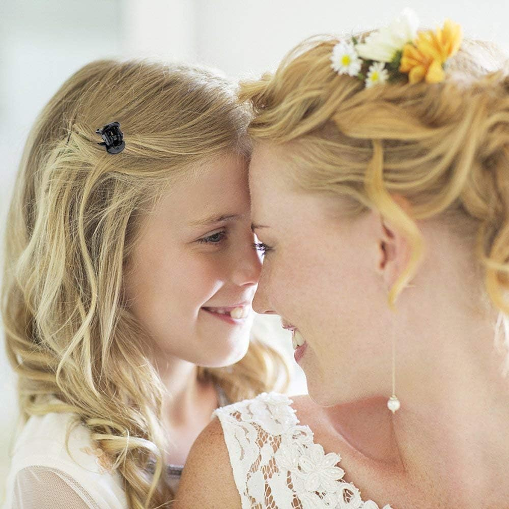 24Pcs Mini Hair Claw Clips for Girls and Women, Small Hair Claw Clips Tiny Plastic Hair Claws Pins Clamps with a Box Black