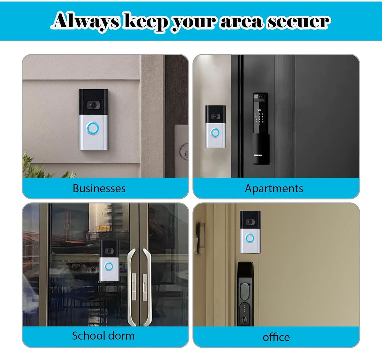 No-Drill Adhesive Holder for Ring Doorbell Mount, 1 Pcs Holder Bracket for Ring Camera Video Doorbell(2Nd Generation - 2020 Release), Bracket Accessories for Apartments Office Houses image number 6