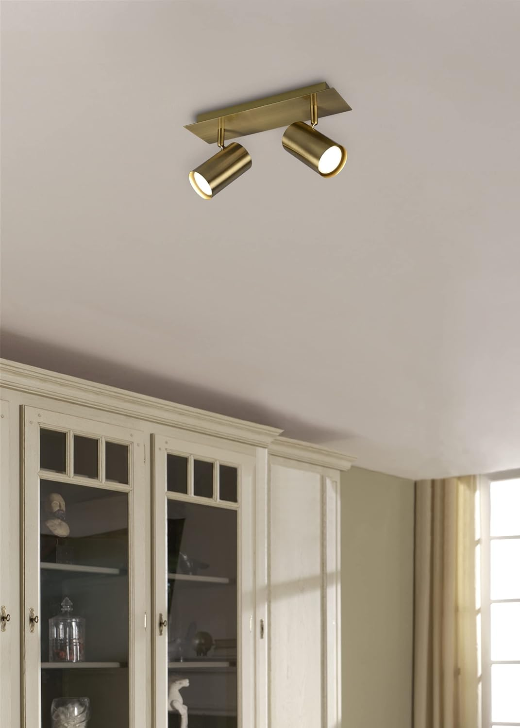 Trio Leuchten Marley 802400204 Spotlight Bar Metal Antique Brass Exclusive 2X GU10 image number 2