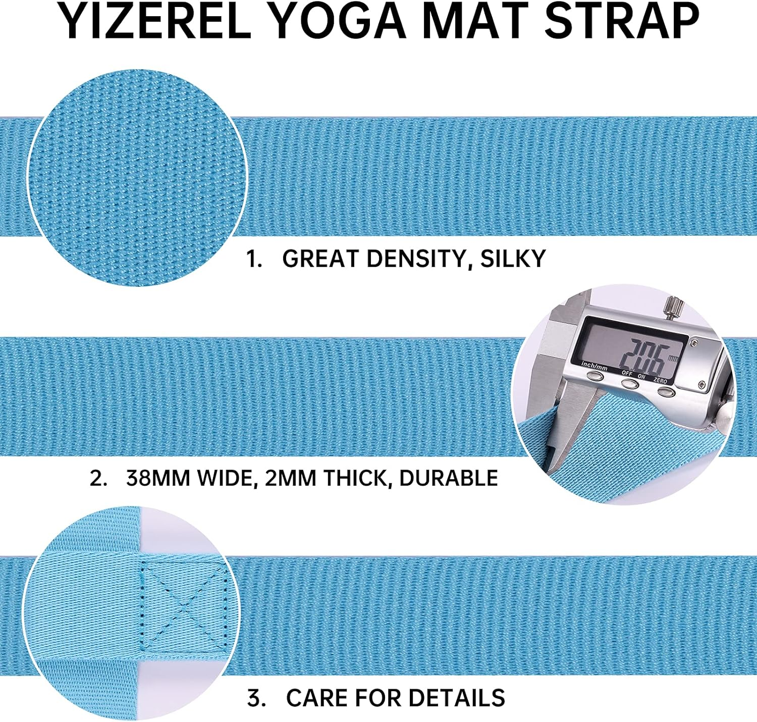 Yizerel 2 Packs Yoga Mat Strap for Carrying, Yoga Mat Carrier, Adjustable Yoga Mat Sling for Yoga Mat Exercise Mat image number 3