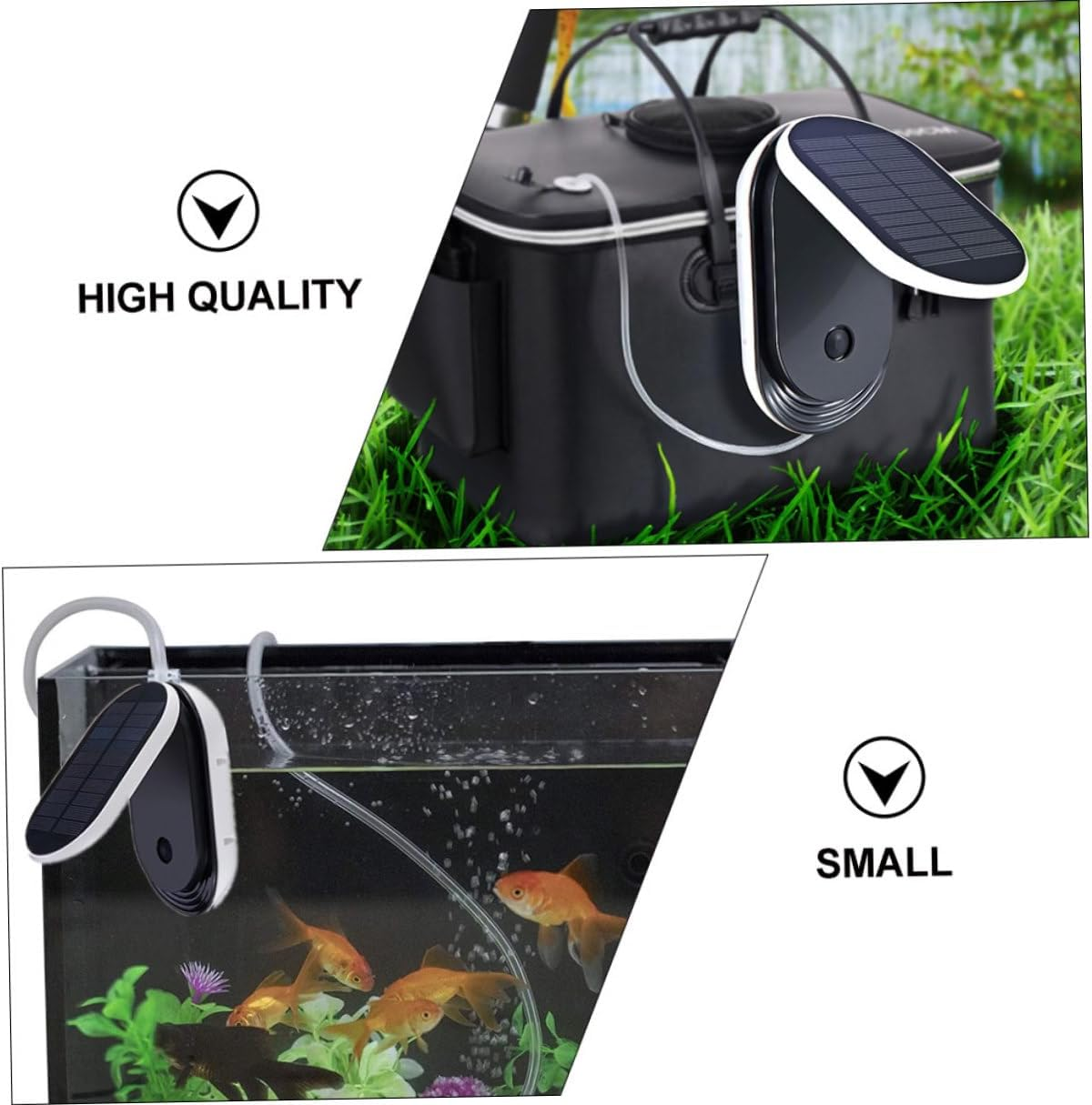 Solar Oxygen Pump with Pure Copper Core Portable Solar Powered Aerator Lightweight Outdoor Water Oxygenation Pump for Fish Tanks and Pools image number 2