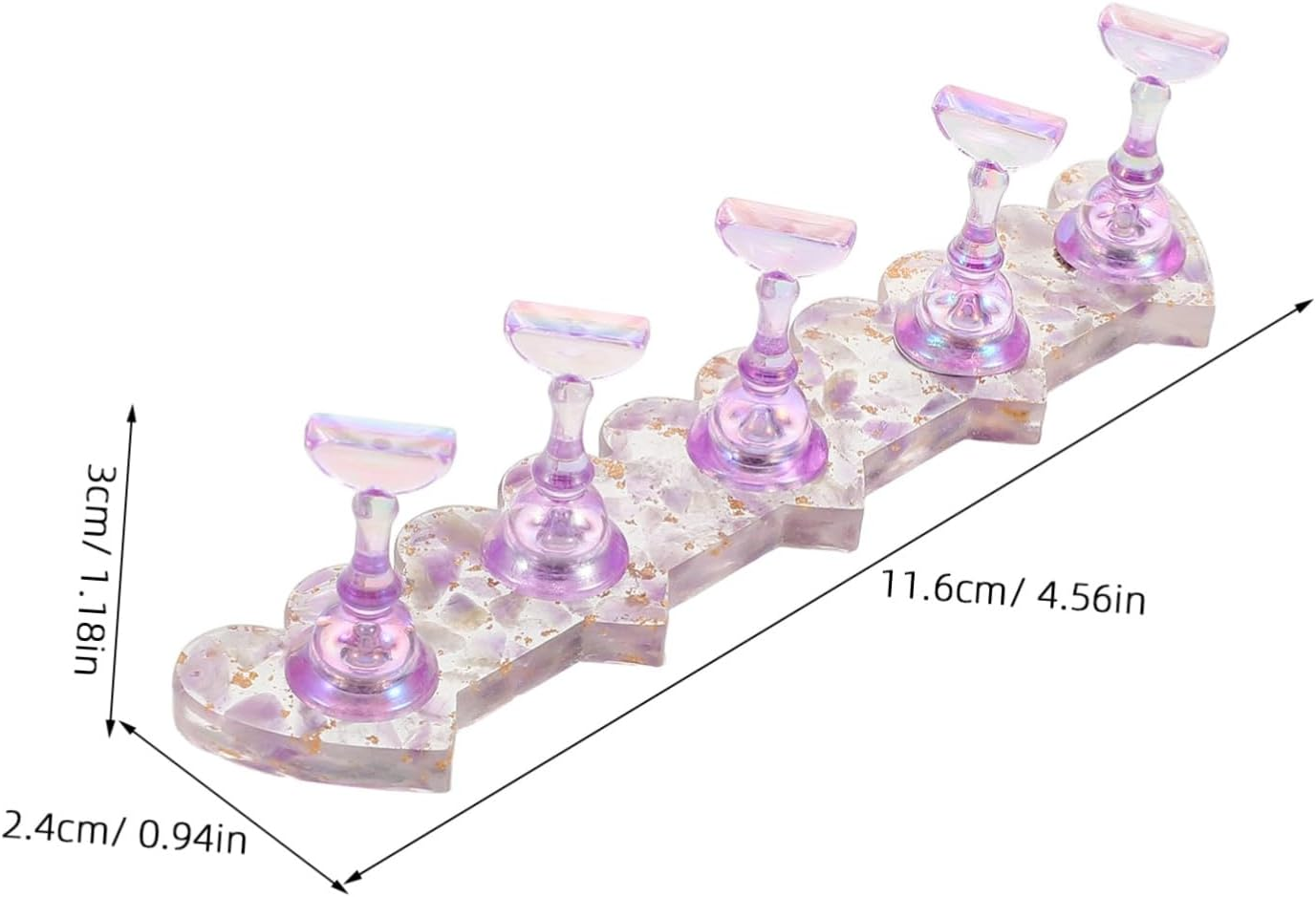 GOOHOCHY Portable Nail Practice Stand with Realistic Feel Lightweight Fake Nail Holder for Manicure Training Stylish Purple Design for Home Salon image number 5