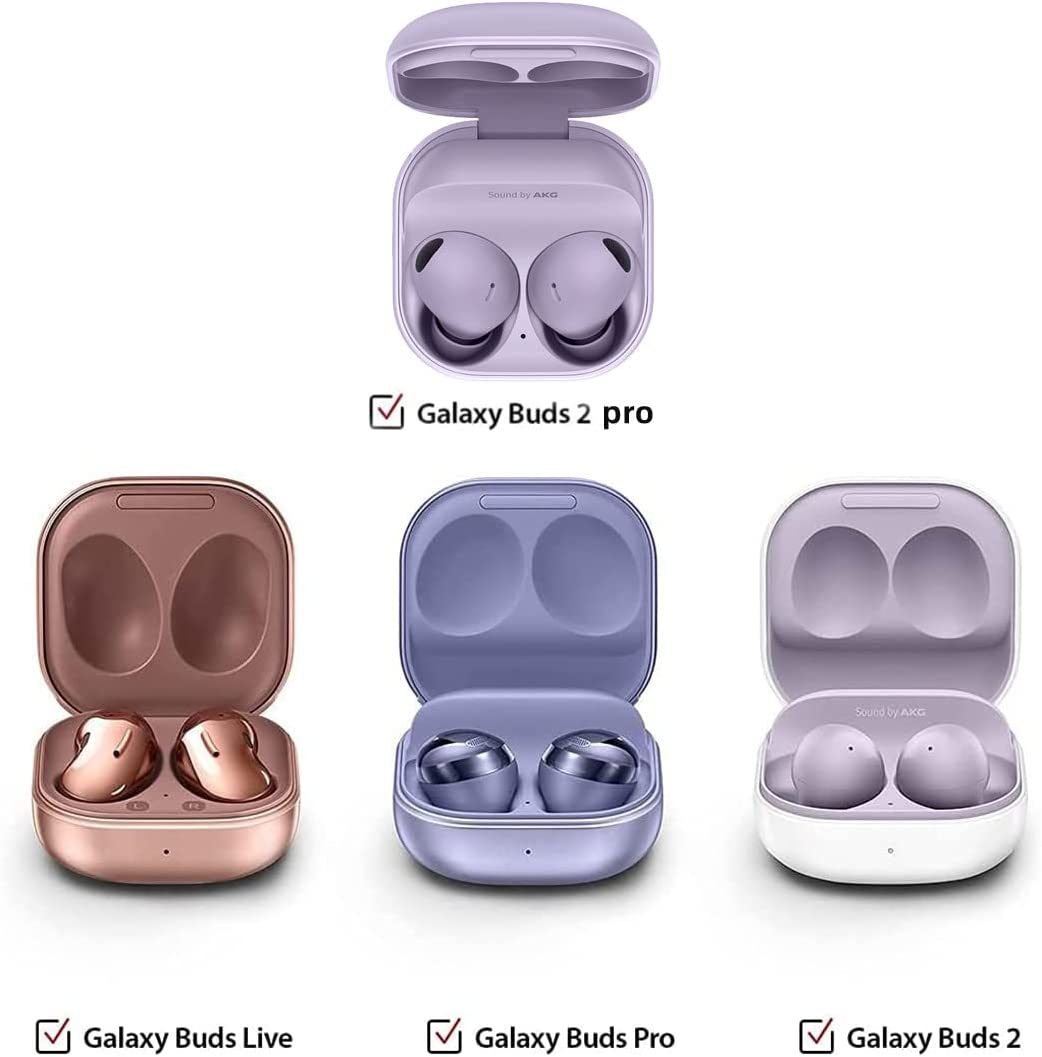 T Tersely Transparent Clear Case with Keychain for Samsung Galaxy Buds FE/2 Pro/2/Pro/Live, Shock Proof Protective Resistant Cover Holder