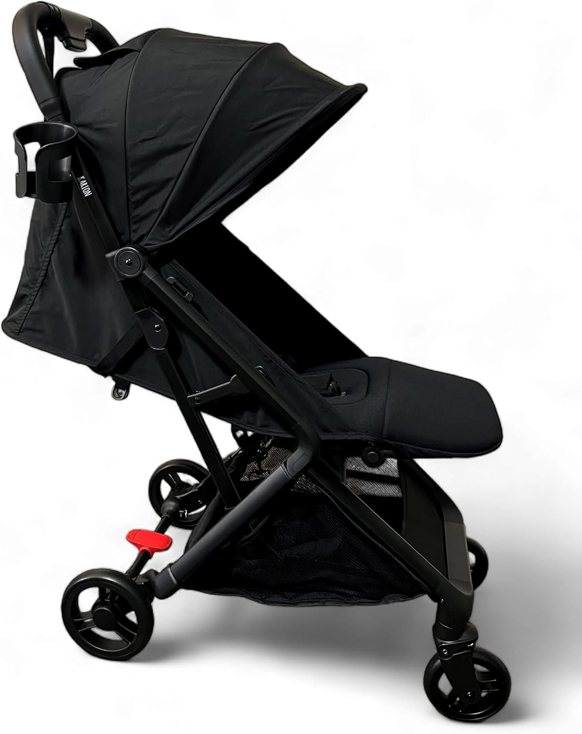 KARION Pro Travel Stroller &ndash; Lightweight & Compact, Adjustable Recline & Footrest, All-Terrain Wheels, Storage Basket, SPF 50 Sunshade, Detachable Belly Bar & Parent Cup Holder for On-The-Go Families image number 4