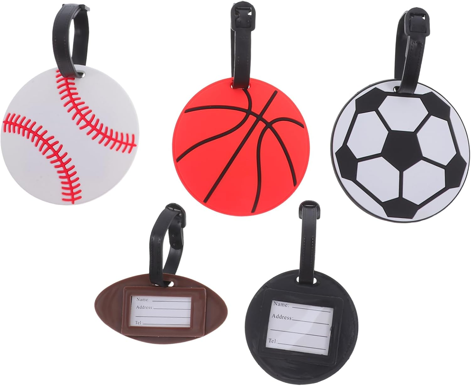 PACKOVE 5Pcs High Elasticity Ball Luggage Tags Volleyball Party Favors Playground Equipment Travel Tags image number 3