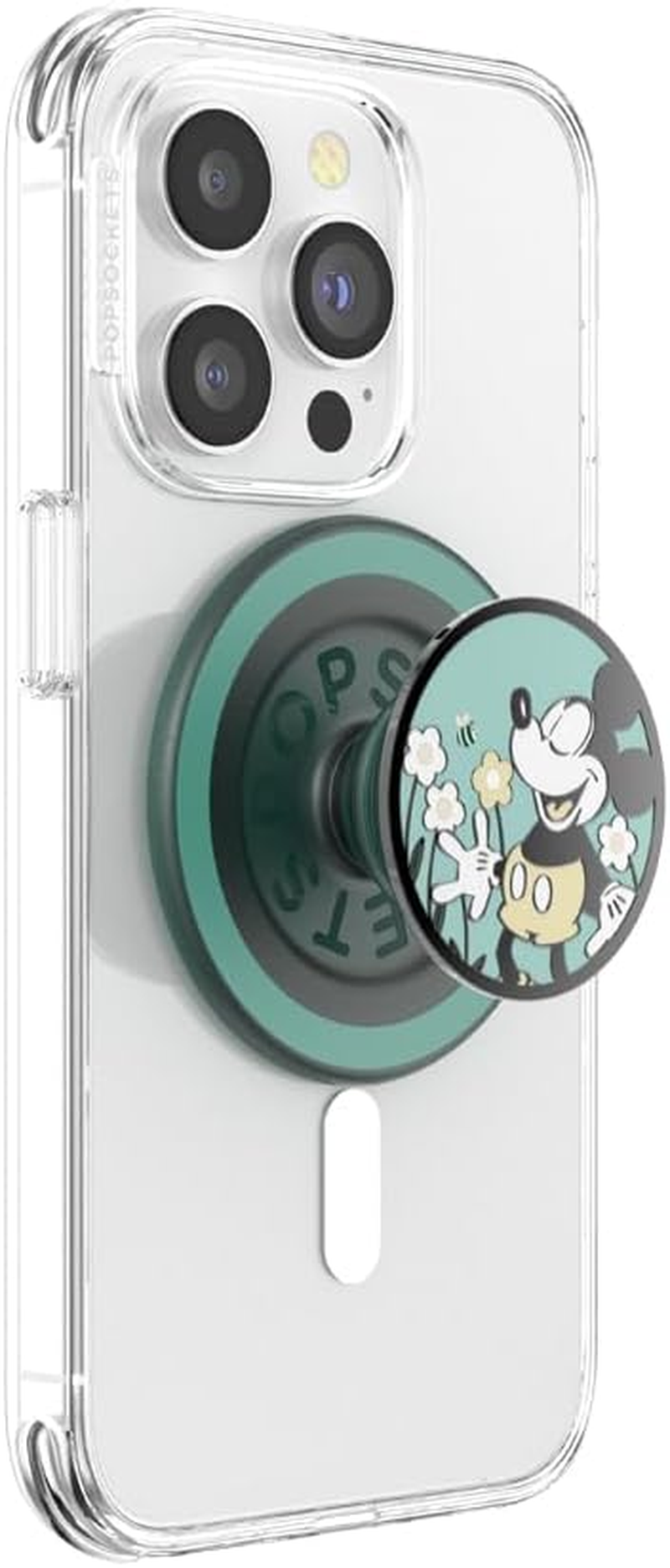 Popsockets round Phone Grip Compatible with Magsafe, Adapter Ring Included, Phone Holder, Wireless Charging Compatible, Disney - Enamel Minnie Daisy SNIFF