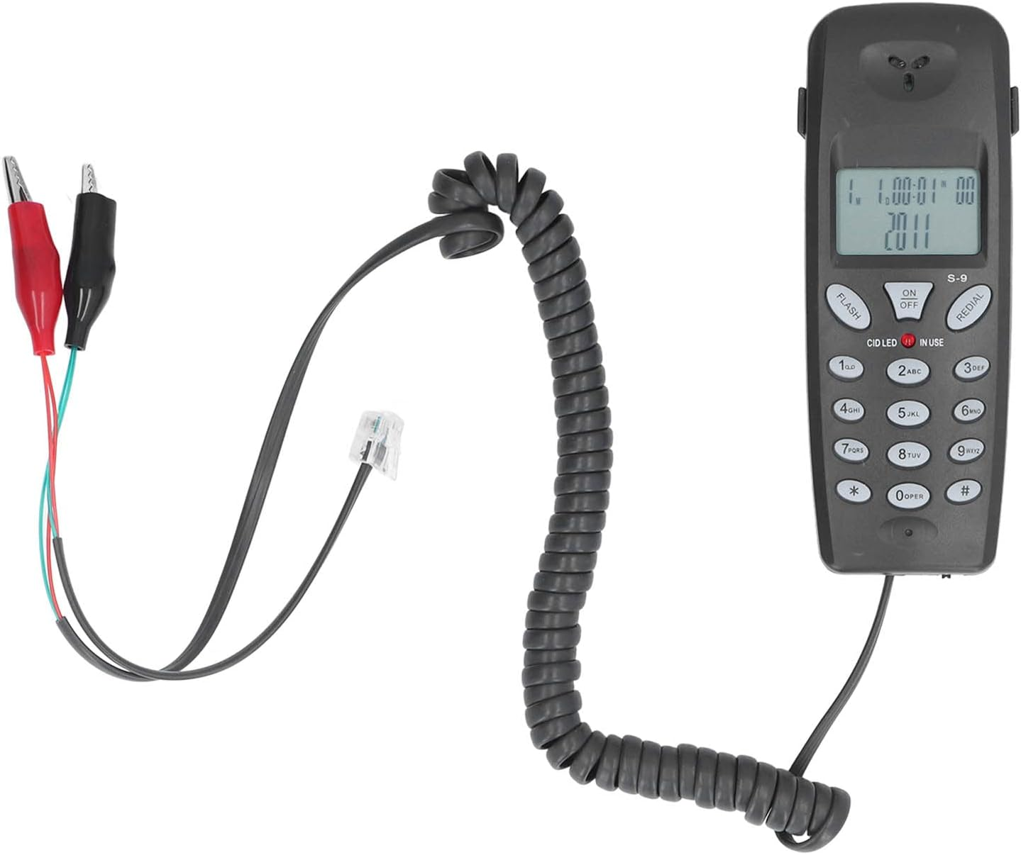 Corded Desk Telephone, Single Line Desk Fixed Telephone with Mute Pause Redial Music Function, Mini Landline Telephones for Home Hotel Office, Wall Mounted(Green)