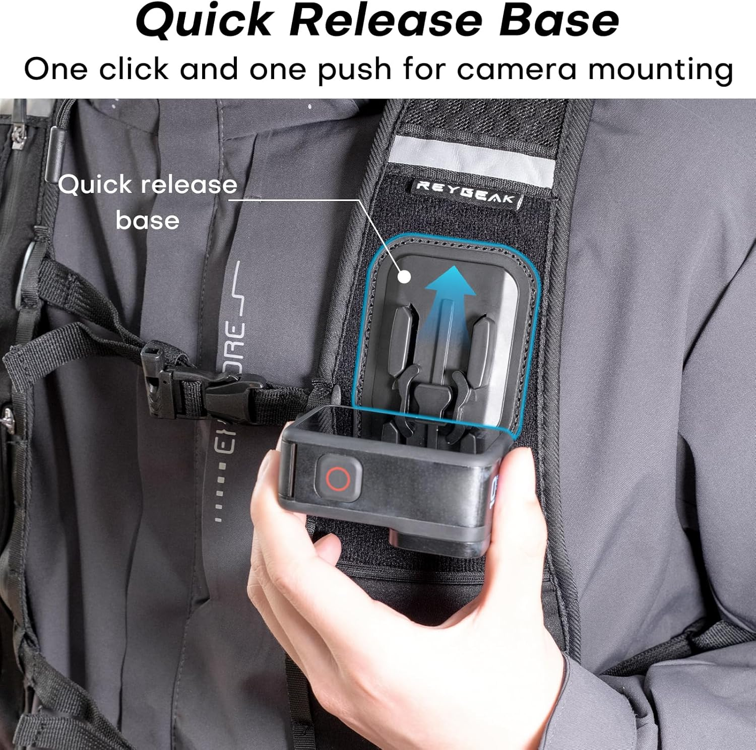 REYGEAK Running Hydration Vest Backpack with Magnetic Backpack Shoulder Strap Mount image number 4