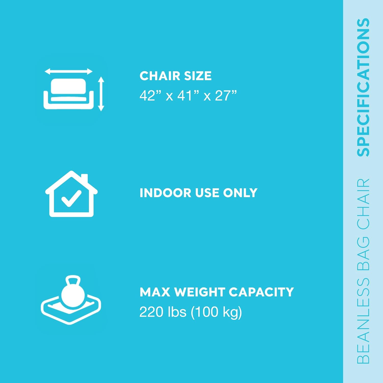 Intex Beanless Bag Inflatable Chair, 42" X 41" X 27", Beige image number 4