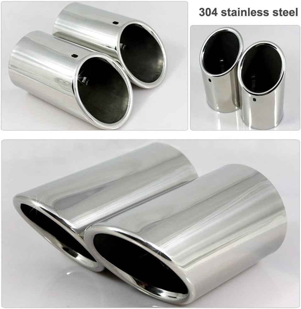 Dsycar Stainless Steel Car Exhaust Muffler Tip Pipes Covers for VW Volkswagen Jetta 2009-2018 / SAGITAR 2011-2015 / Polo 2012-2014 / Golf 7 2013-2015 (Silver) image number 6