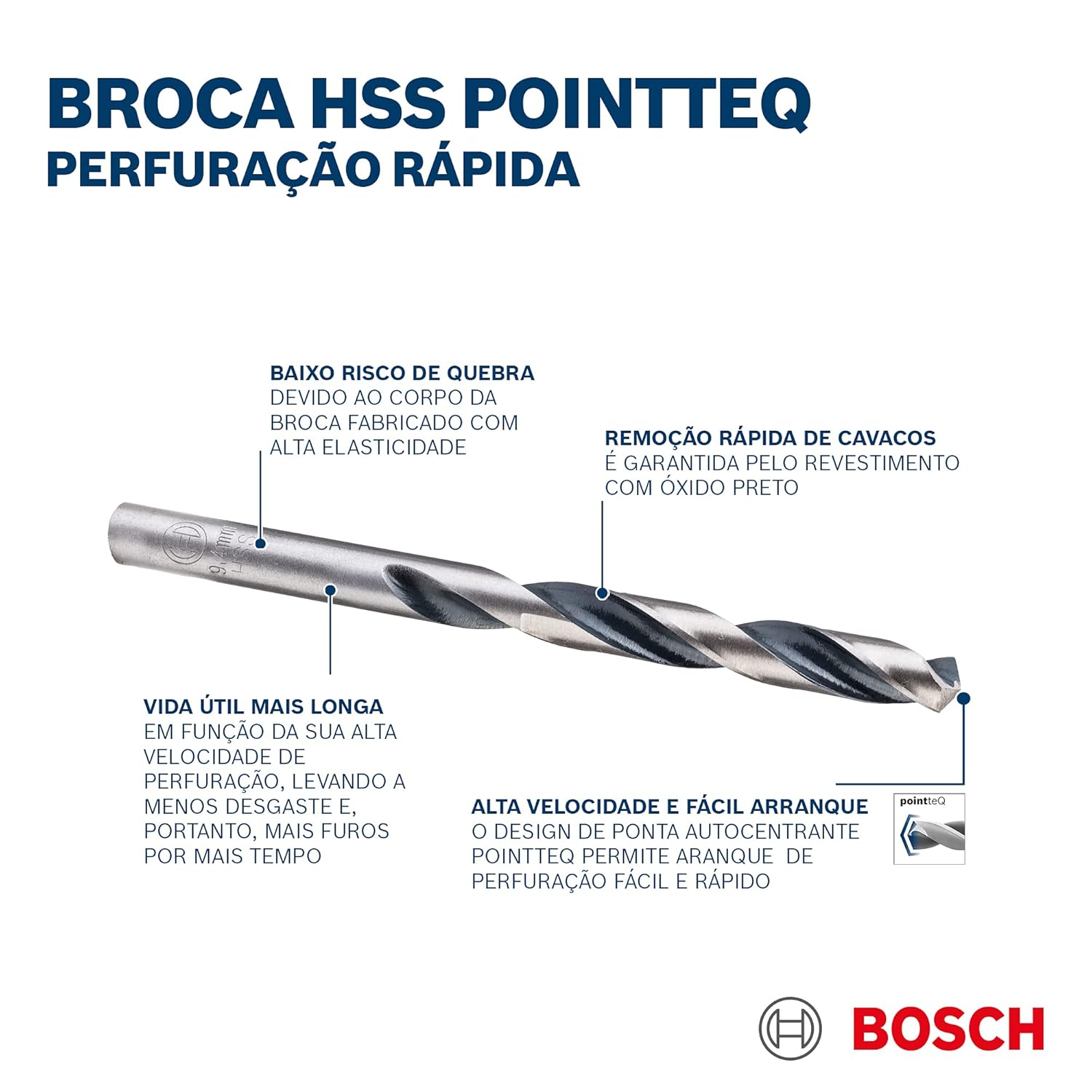 Bosch Professional 10-Piece Pointteq HSS Twist Drill Bit (For Metal, 8.5 X 75 X 117 Mm, Drill Driver Accessories) image number 6