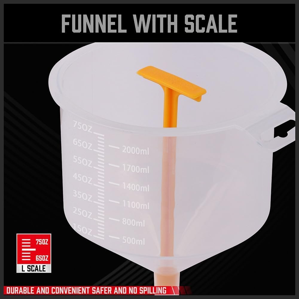 SEDY 19-Pieces No Spill Coolant Filling Funnel Kit, Spill Proof Radiator Funnel Bleeder with Adapters.General-Purpose image number 1