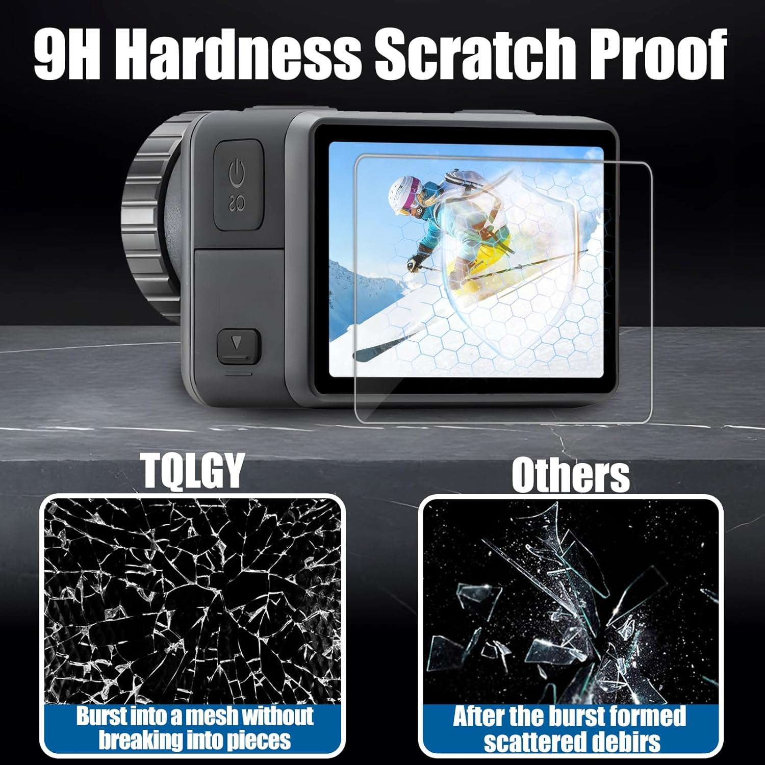 TQLGY Tempered Glass Screen Protector for DJI Osmo Action 6 Accessories with Camera Lens Protector, Ultra HD, Anti-Scratch, Bubble-Free Installation, 3-Pack Each image number 1