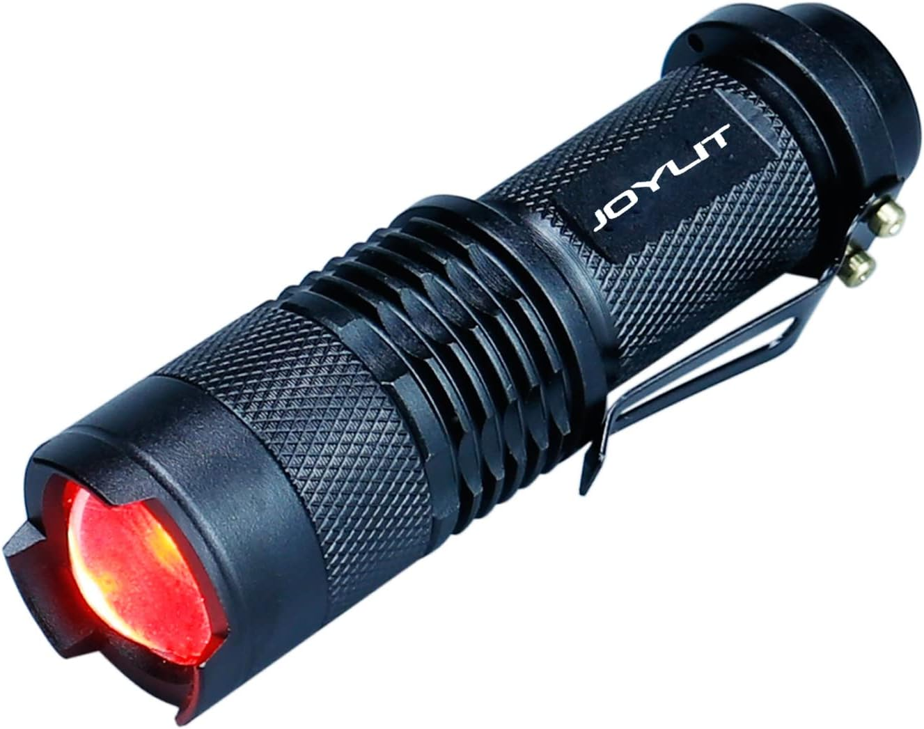 JOYLIT Red Light Mini Focus Tactical Flashlight 620Nm LED Torch Lantern,Waterproof and 3 Light Modes,Powered by 14500 or AA Battery image number 3