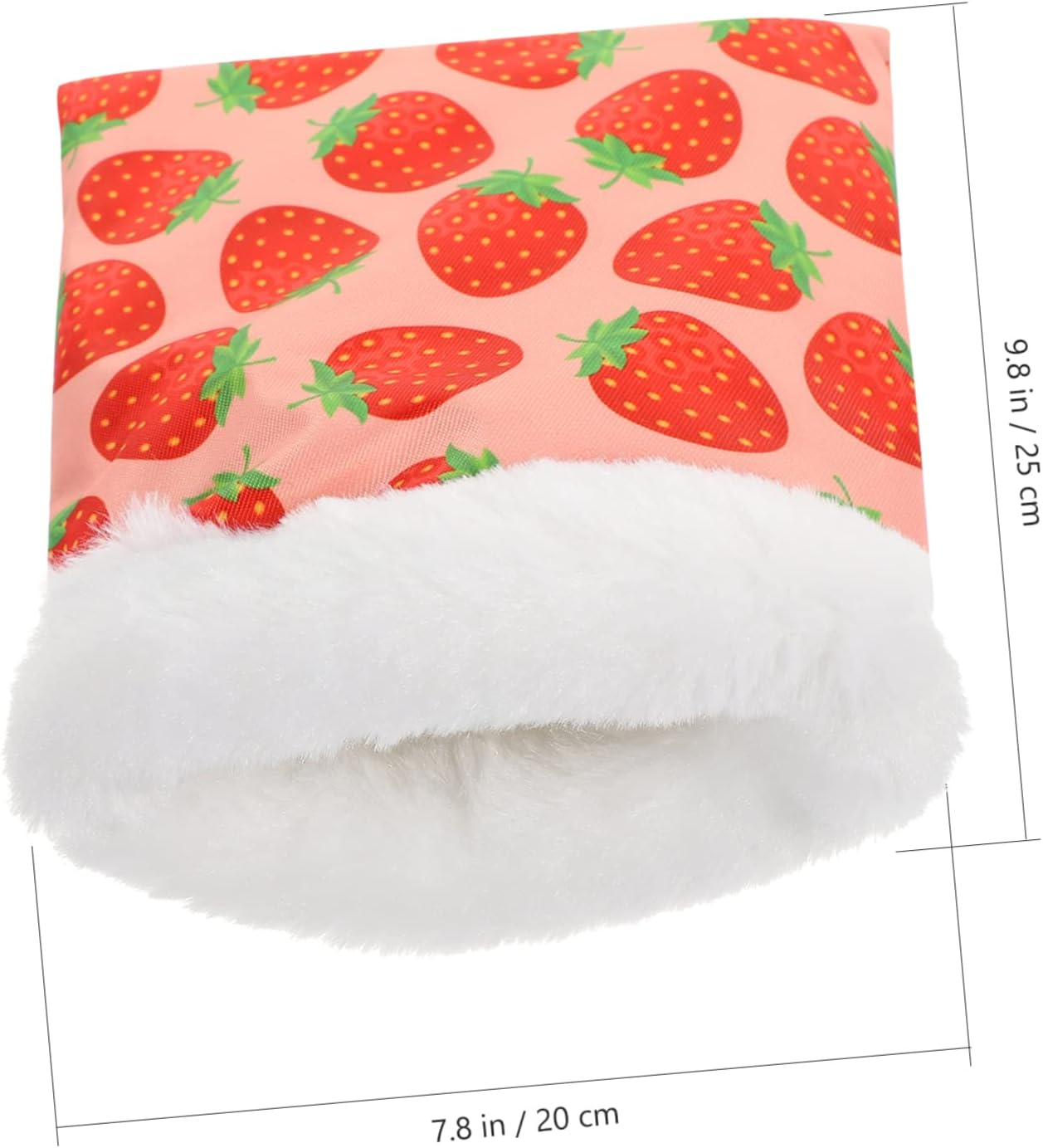 Hamster Winter Hideout Cotton Sleeping Bed Strawberry L Size Warm Sleep Pouch for Small Pets Guinea Pigs Chinchillas Sugar Gliders Hedgehogs Squirrels image number 7