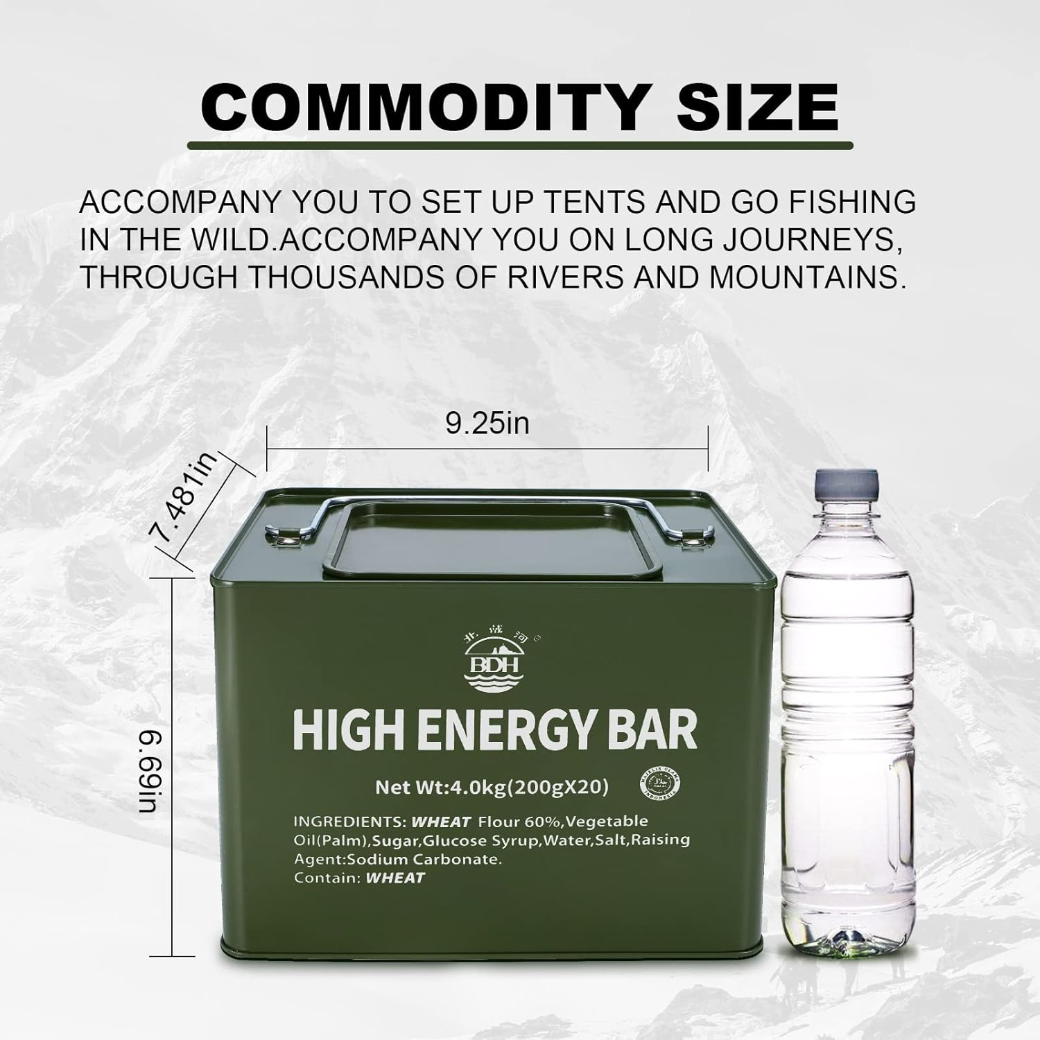 Emergency Food Ration Bars, Survival Food with Tin Box, Long Self Life Survival Tabs Supply for Outdoor Camping Emergency Snowstorm Earthquake Disaster Preparedness Kit image number 4