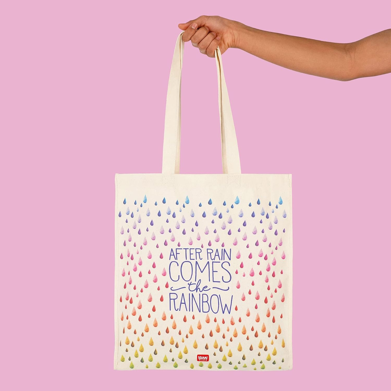 Legami after Rain Cotton Tote Bag | Washable and Made from 100% Cotton | Versatile and Environmentally-Friendly Can Be Folded up to Take Wherever You Go and Use for Whatever You Need image number 3