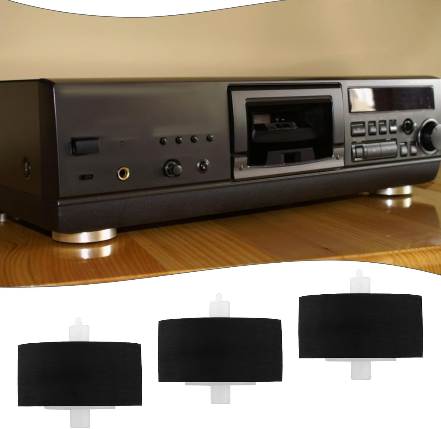 Emagtech 4Pcs Rubber Pinch Wheels RDP0055 Compatible with Technics RS-AZ6/AZ7/BX501/BX646/TR373 VCR Cassette Player Roller image number 2