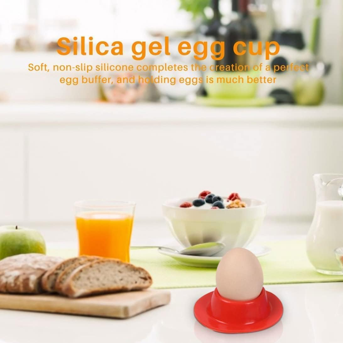 WADY 6PCS Silicone Egg Holder, Silicone Egg Cup Egg Stand Tray for Boiled Eggs, 8.6Cm Colorful Egg Cups,Egg Cup,Egg Cups for Boiled Eggs, Colorful Egg Cups for Breakfast Kitchen Outdoor Camping Kids image number 2