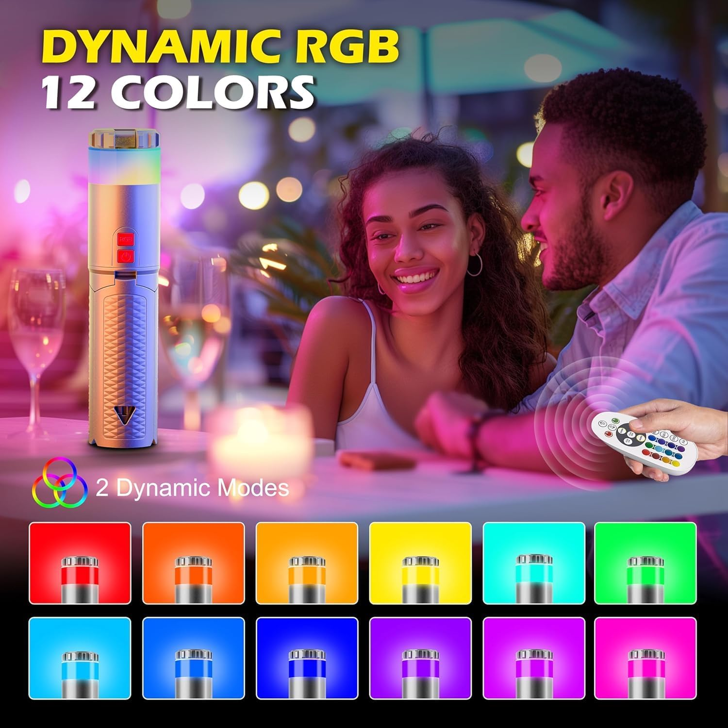 Telescopic Camping Lights,Camping Lantern, Rechargeable with 15 Color Temperatures 10000Mah Camping Essentials,Portable Waterproof Lanterns for Power Outages, Emergency, Hiking image number 6