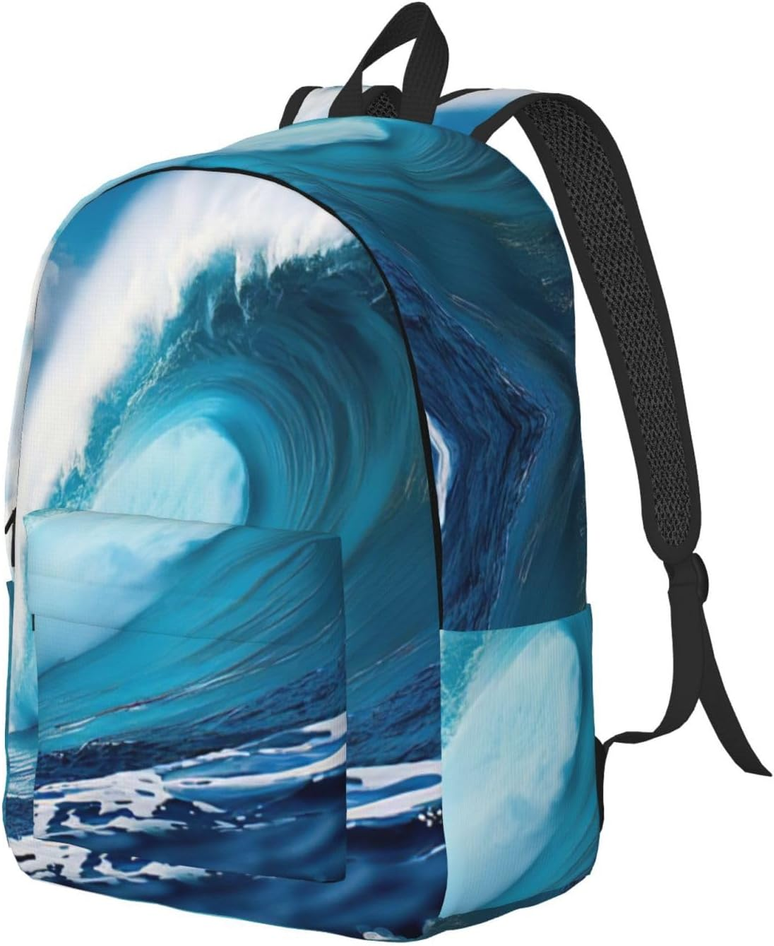 DRTGEDS Big Ocean Wave Hd Canvas Backpack for Men Women,Casual Rucksack Backpack, Laptop College Hiking Travel Bag image number 4