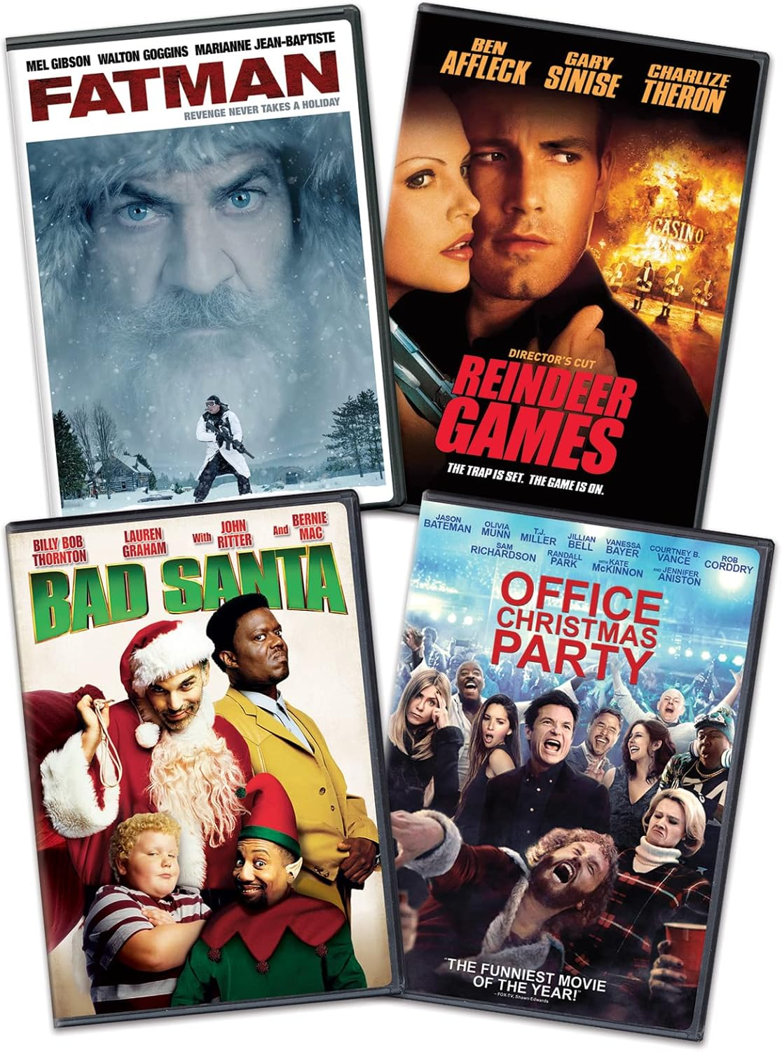 Fatman / Reindeer Games / Bad Santa / Office Xmas Party (Holiday 4-Pack Bundle)