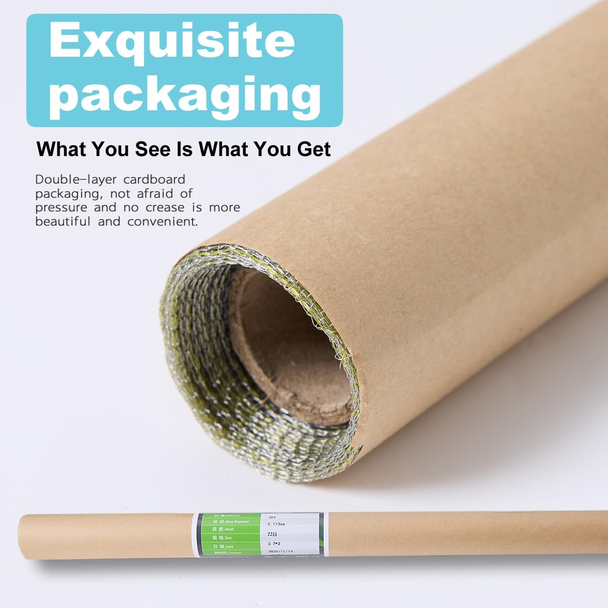 304 Stainless Steel Mesh Screen 27.5"X118"(70X300Cm), 1.5Mm Hole Metal Net Sheet, Non-Corrosive and Non-Rusting Net Screen for Window, Door 1 Roll, Easy to Cut and Install (22 Mesh) image number 3