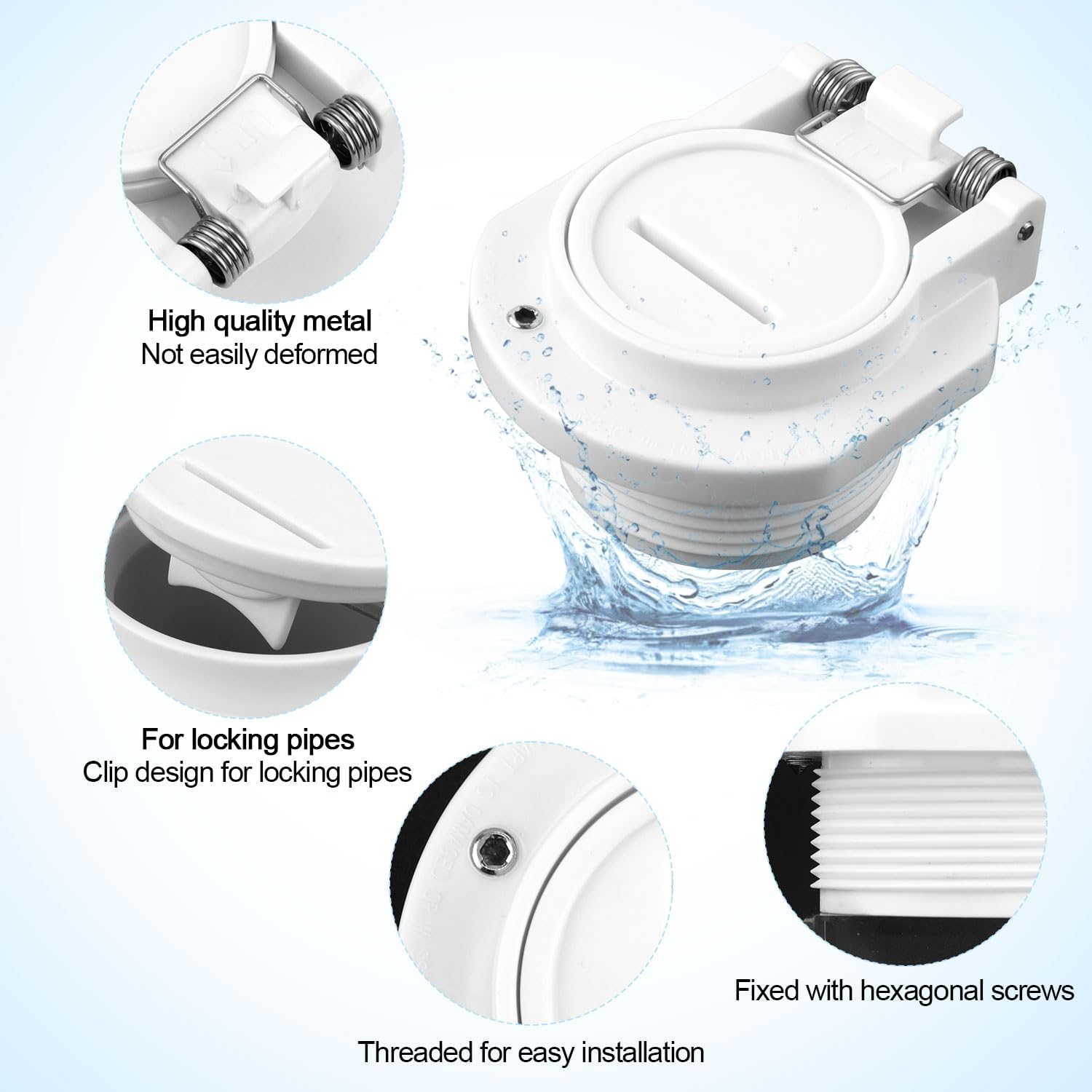 Vacuum Cleaner Safety Lock for W400BWHP, Free Rotation Pool Vacuum Adapter for Hose Pool Cleaner Accessories Replacement Compatible with Hayward Zodiac image number 1