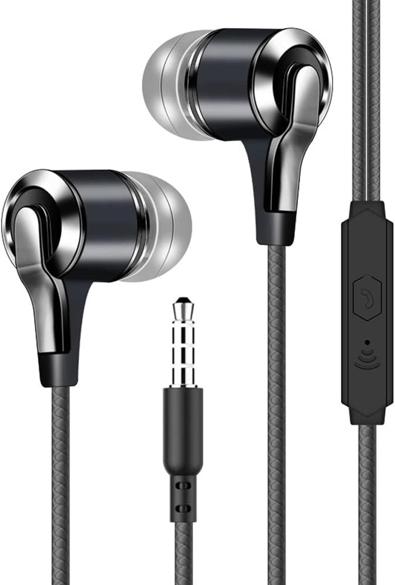 3.5Mm Wired Earphones Headphones Anti-Noise In-Ear Ultra-Soft Earbuds Headsets (Gold) - Blue image number 3