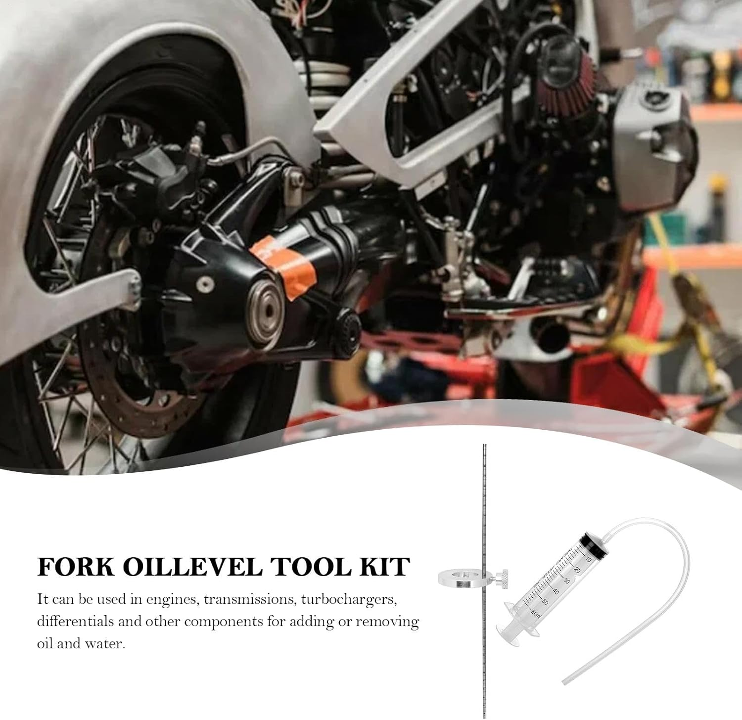 Rrlihjgu Motorcycle Fork Oil Seal Oil Driver, Fork Oil Level Tool,Precise Motorcycle Fork Tool | Sealed Automotive Equipment Tight for Youth image number 6