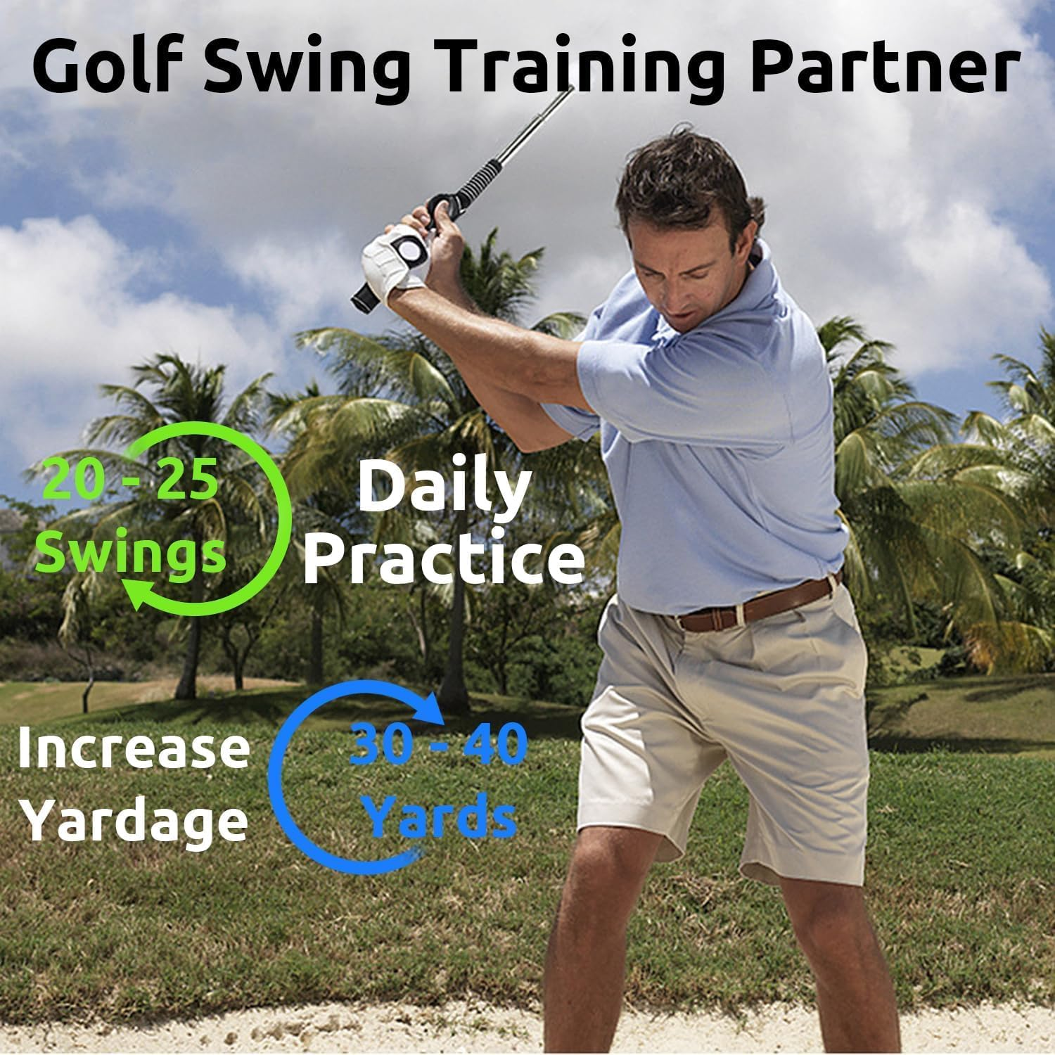 Golf Swing Training Aid, Stretchable Golf Swing Trainer Golf Grip Rod for Warm-Up, Indoor Practice, Golf Stick Improve Rhythm, Flexibility, Balance, Tempo and Strength for Chipping Hitting image number 2