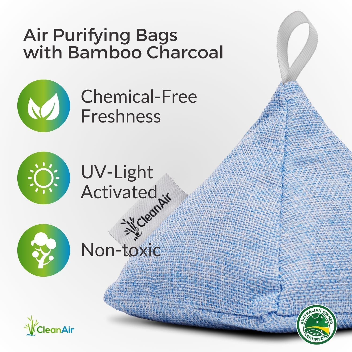 4-Pack Activated Bamboo Charcoal Bags - Effective Air Purifier and Dehumidifier Bags, Beautiful Pyramid Design, Odor Eliminator & Moisture Absorber for Home, Car, Closet, Shoes & More image number 5