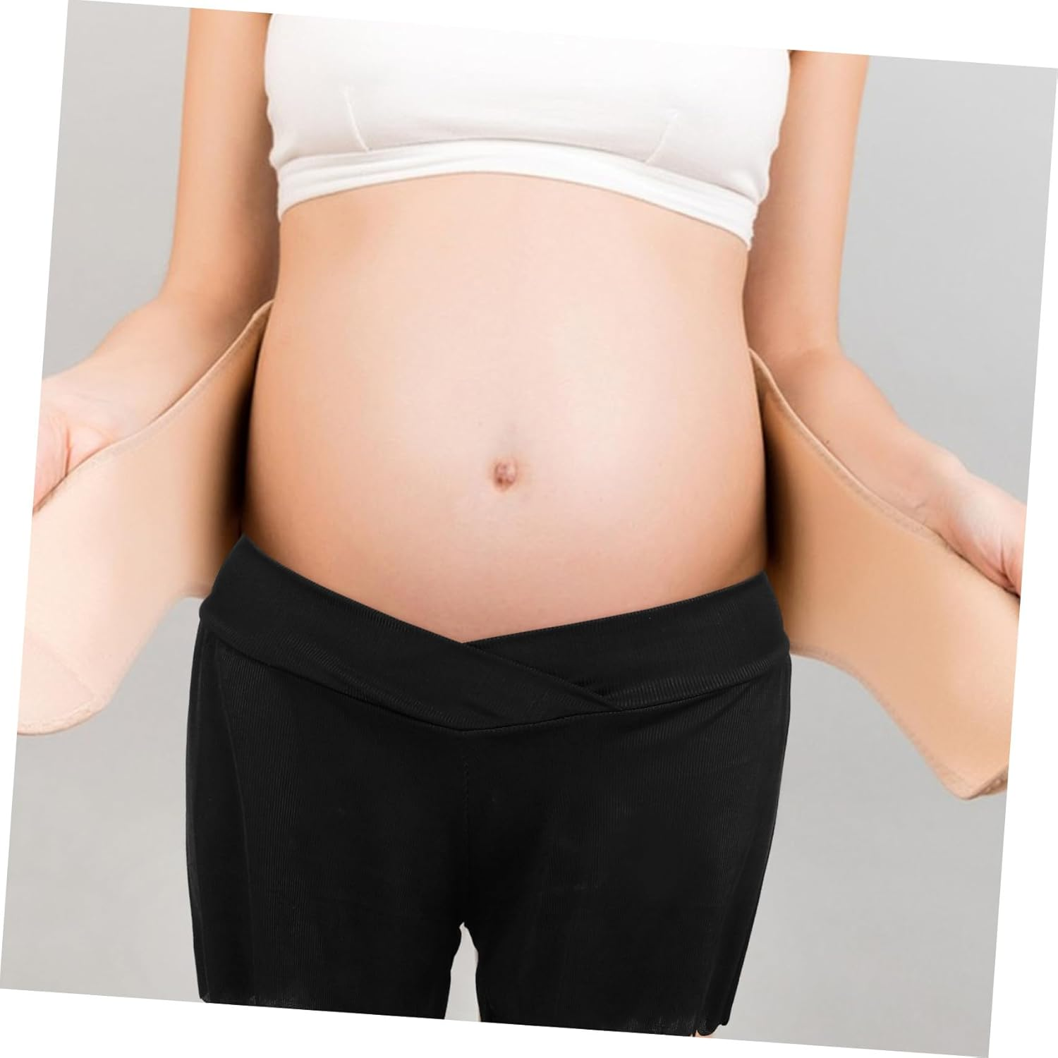 SAFIGLE Lightweight Maternity Shorts High Waist over Belly Pregnancy Sleepwear and Postpartum Lounge Shorts Soft Comfy Flexible Casual Wear for Pregnant Women Black image number 6