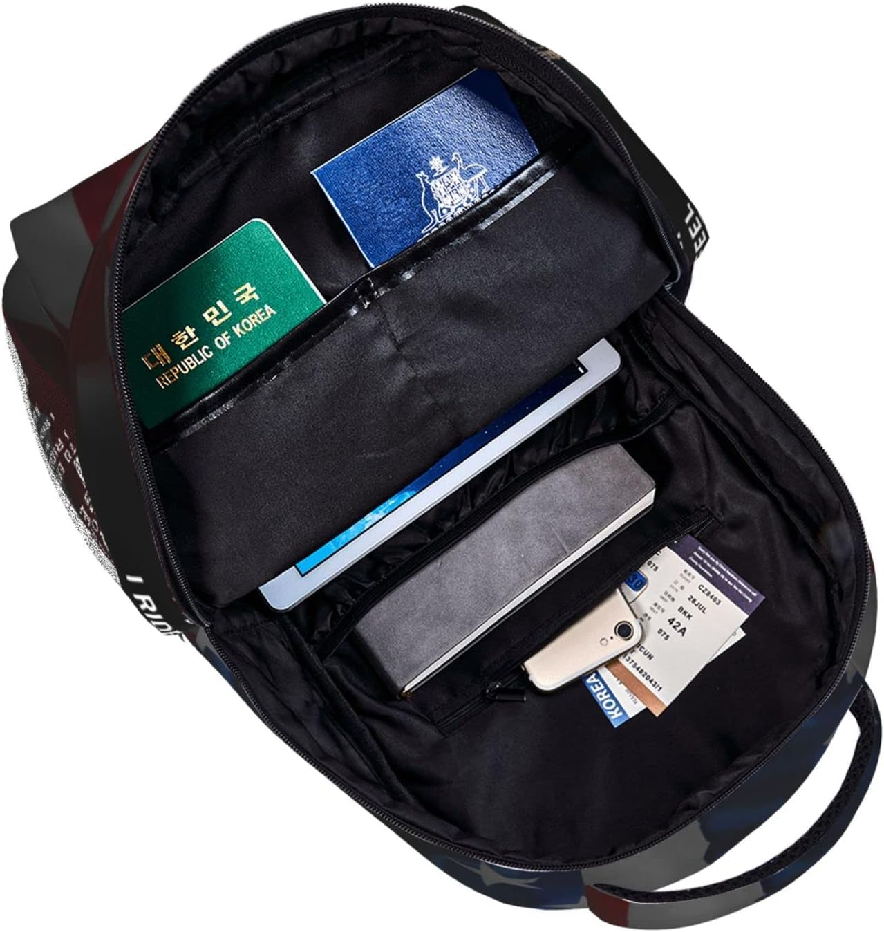 Furitou Motocross Dirt Bike American Flag Backpack Motorcycle Biker Double Shoulder Bag Laptop Bagpack for Men Women Bookbag for Work Camping Travel, Motocross Dirt Bike American Flag, One Size image number 2